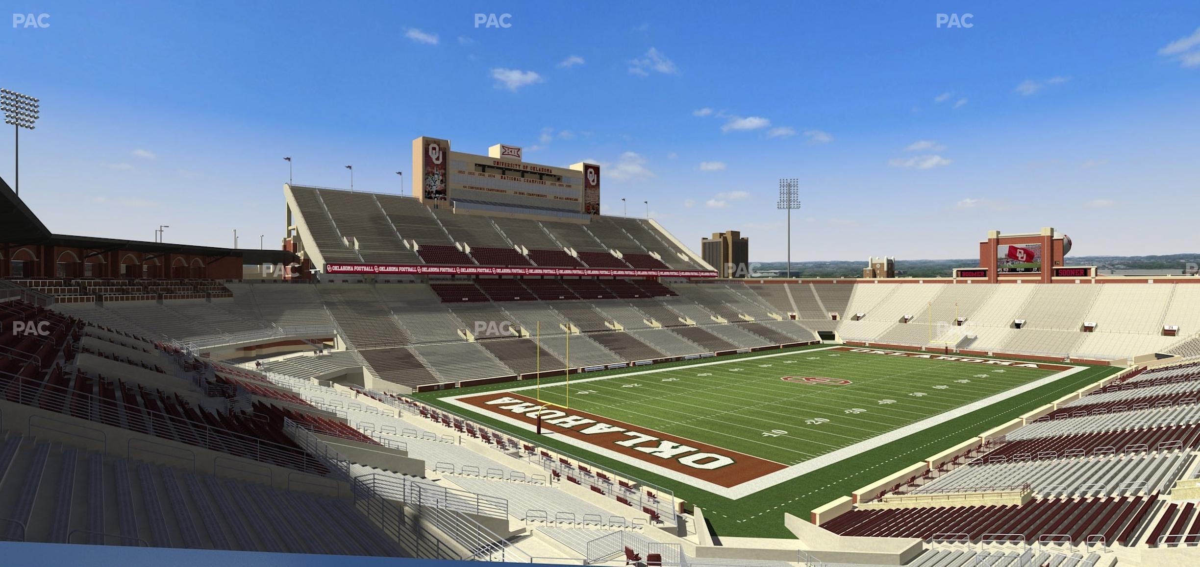 Seating view for Gaylord Family Oklahoma Memorial Stadium Section Loge 39