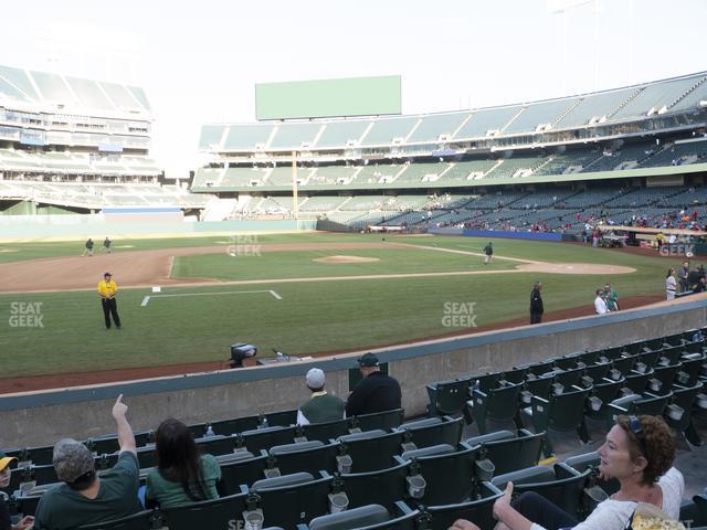 Seating view for Oakland Coliseum Section Front 122