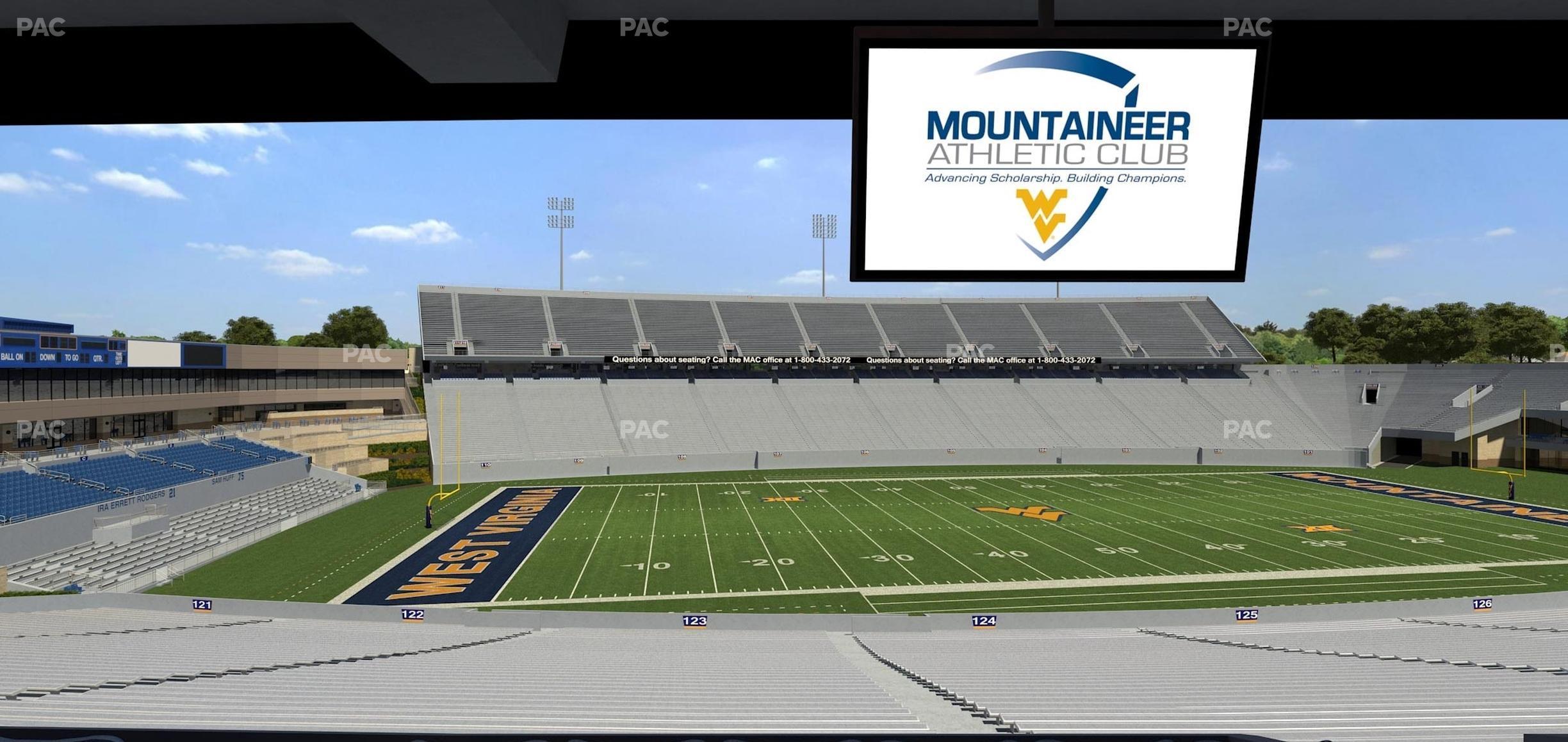 Seating view for Mountaineer Field at Milan Puskar Stadium Section Field Box 49