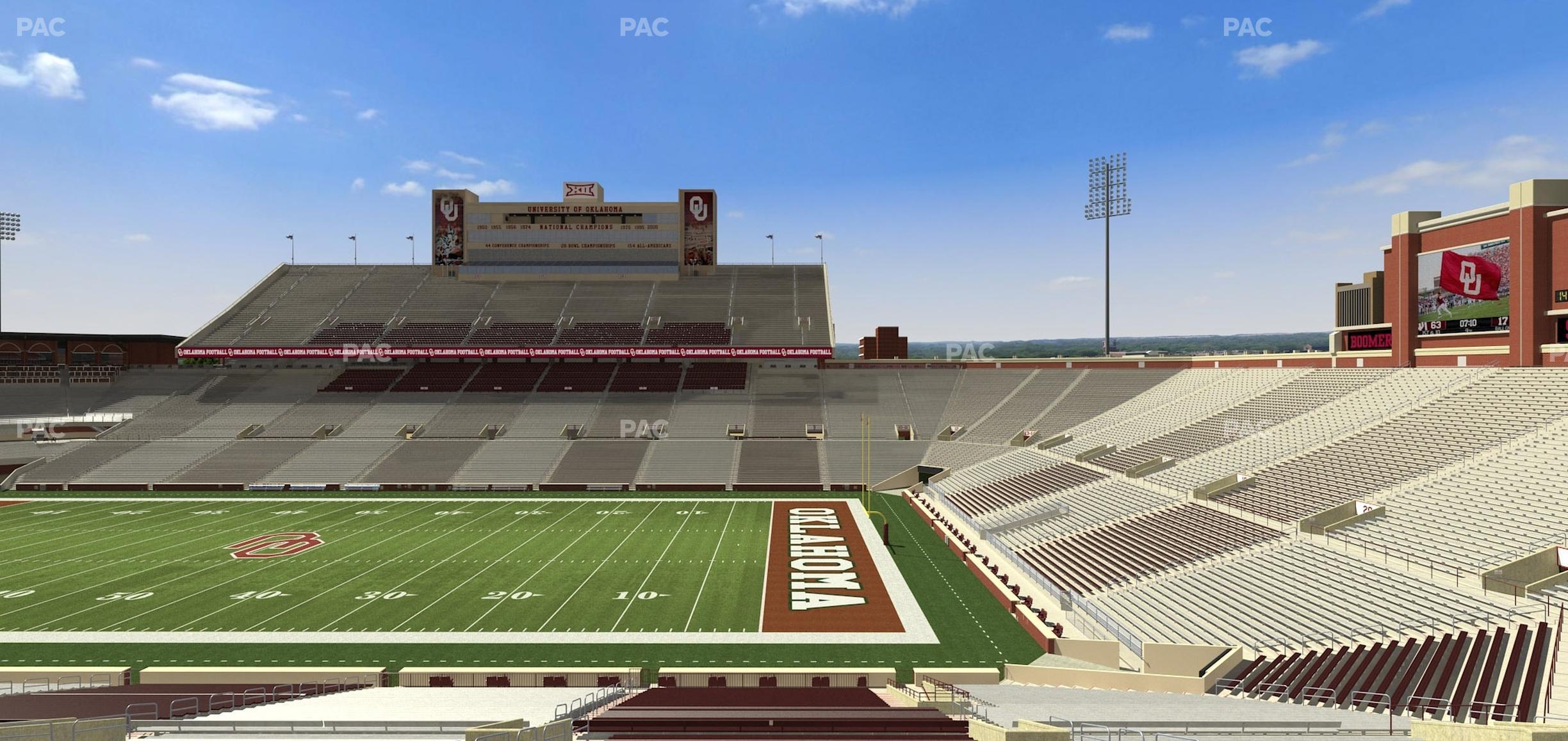 Seating view for Gaylord Family Oklahoma Memorial Stadium Section 27