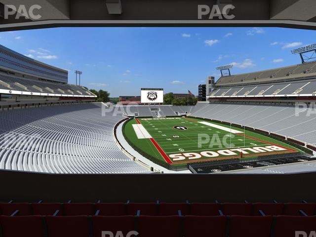 Seating view for Sanford Stadium Section East Upper Club 222