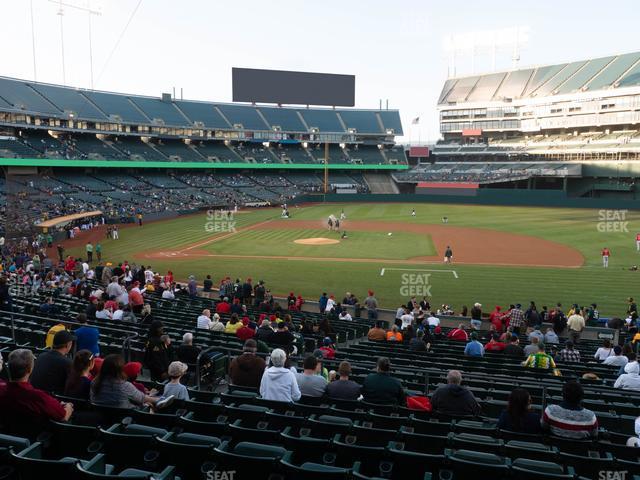 Seating view for Oakland Coliseum Section Rear 112