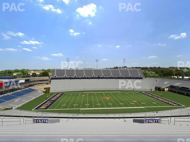 Seating view for Mountaineer Field at Milan Puskar Stadium Section 216