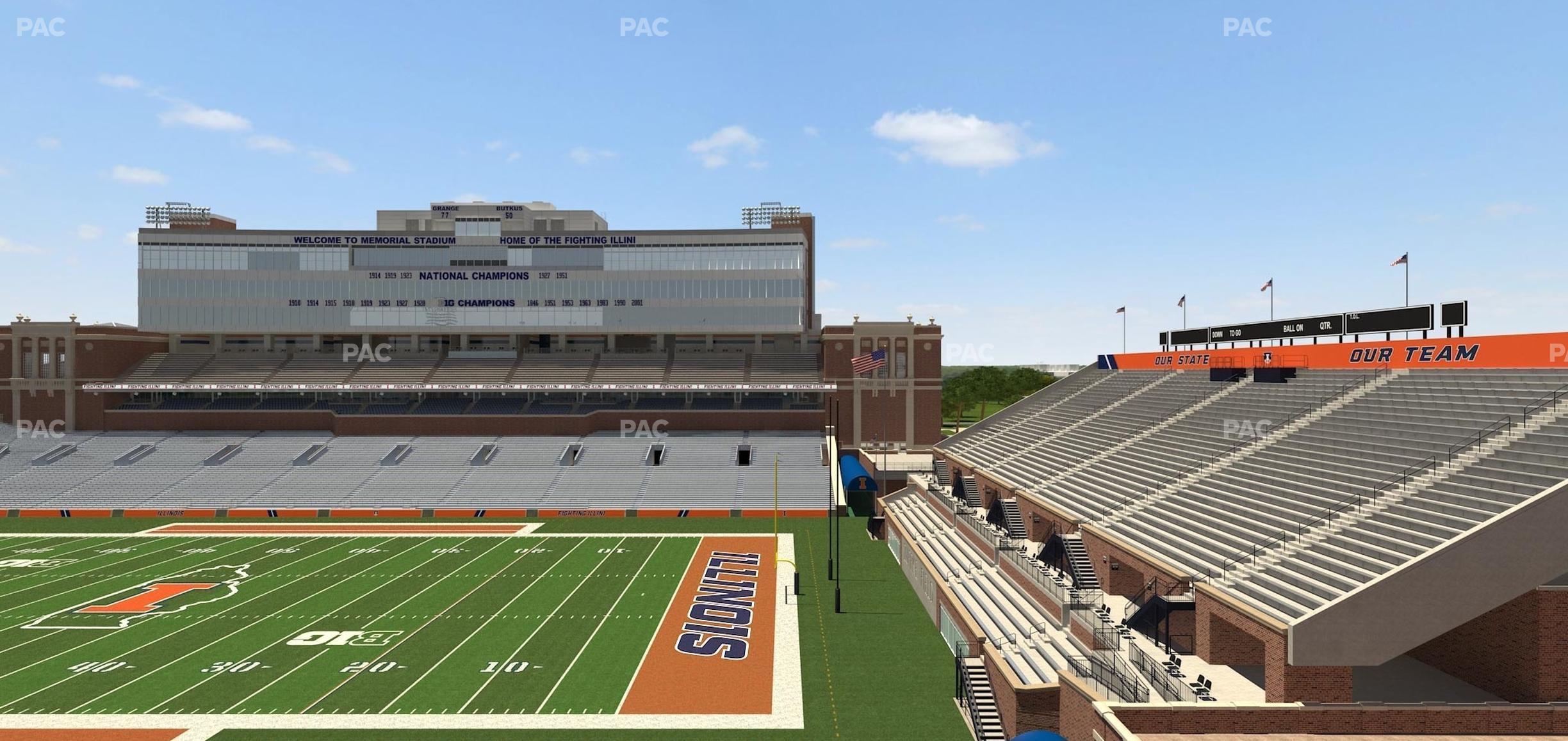 Seating view for Memorial Stadium - IL Section 201