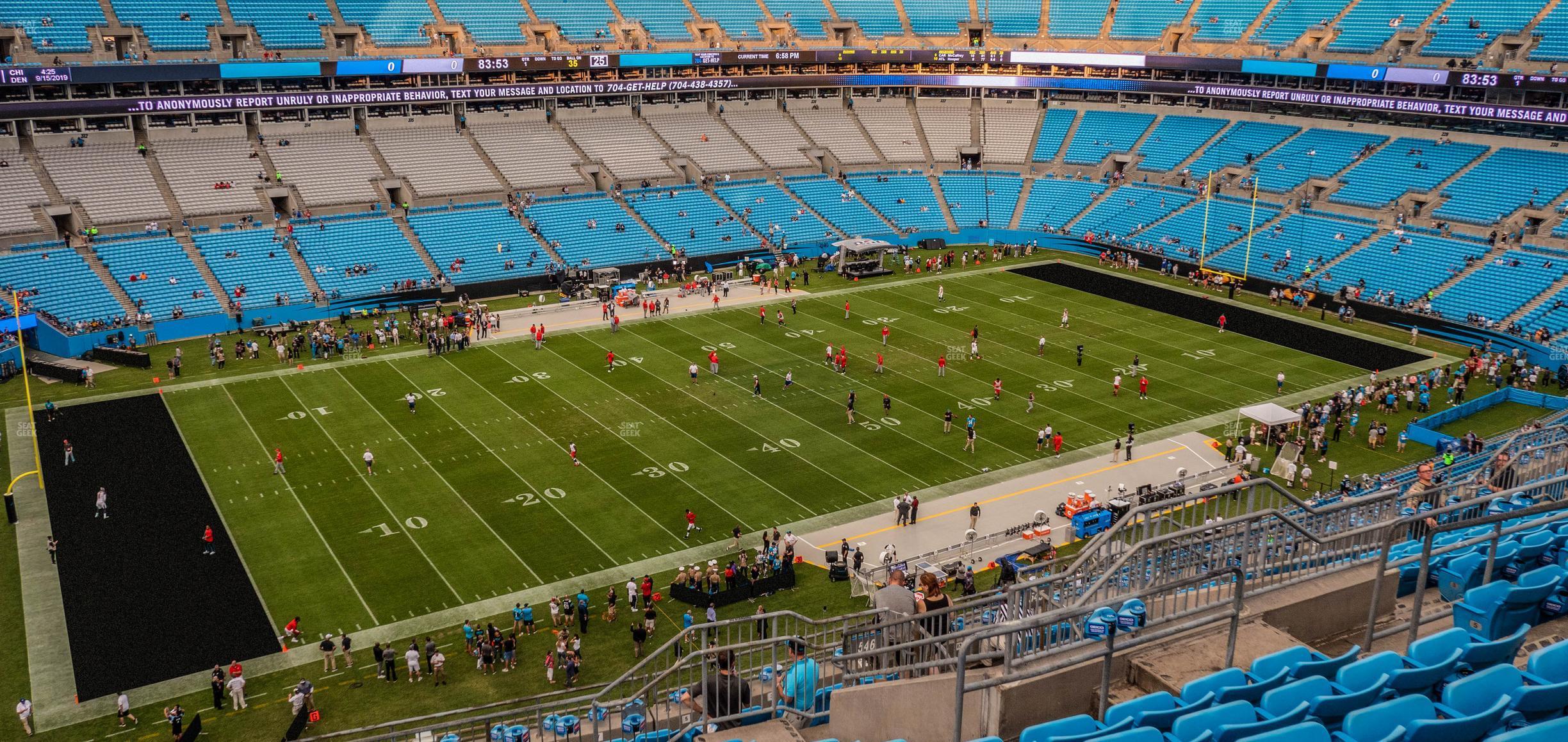 Seating view for Bank of America Stadium Section 546