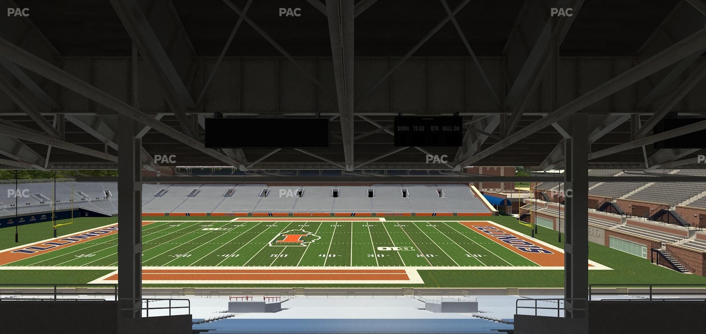 Seating view for Memorial Stadium - IL Section Back 104