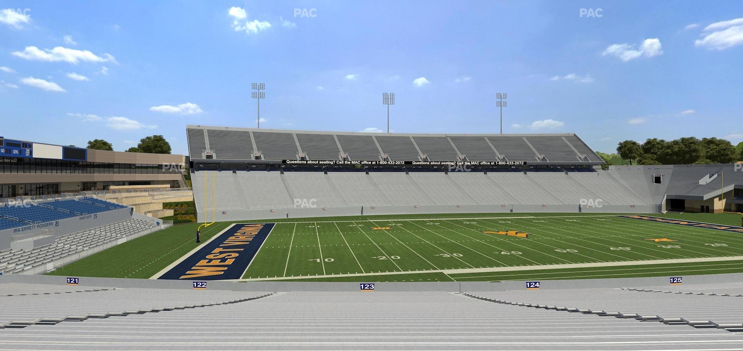 Seating view for Mountaineer Field at Milan Puskar Stadium Section 123