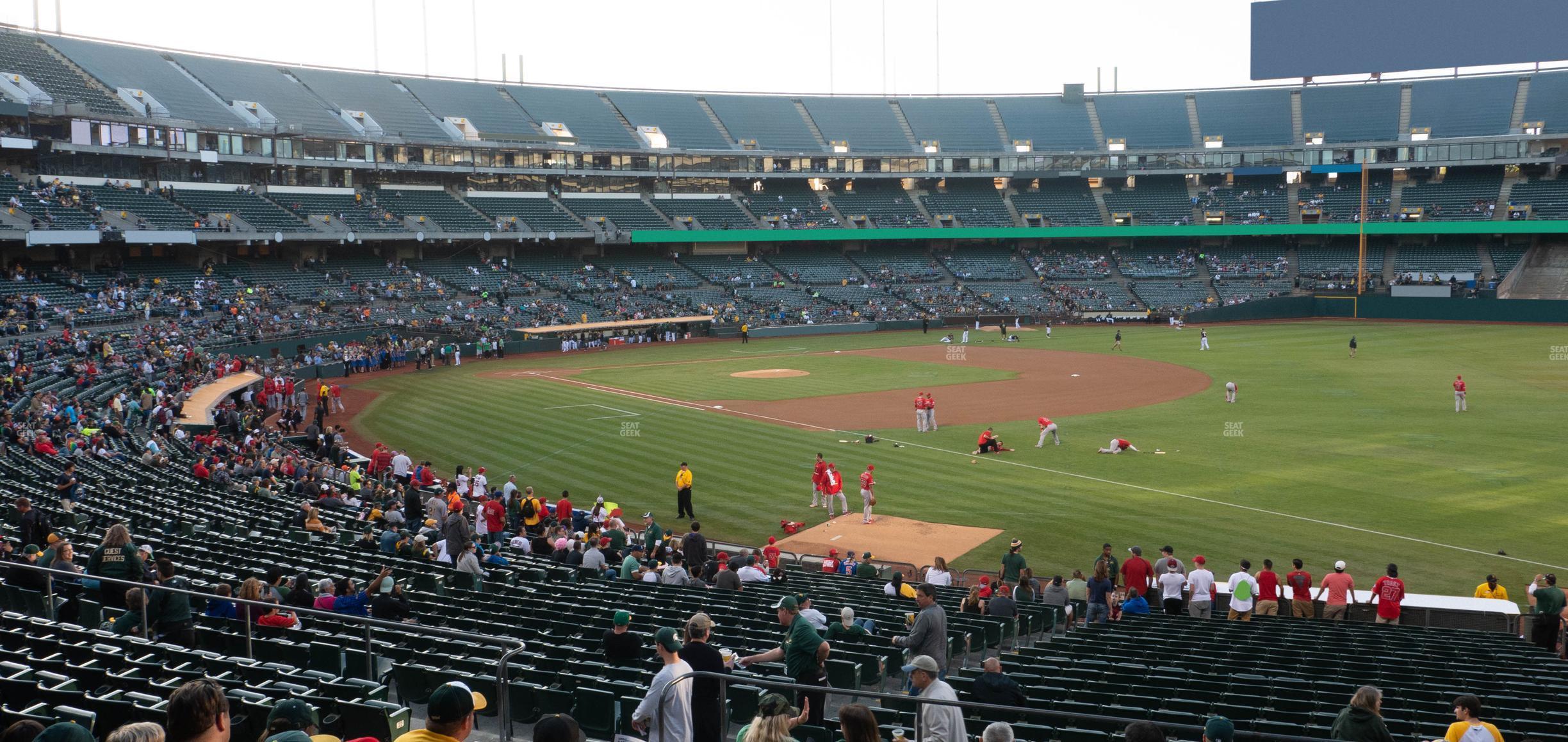 Seating view for Oakland Coliseum Section Rear 106