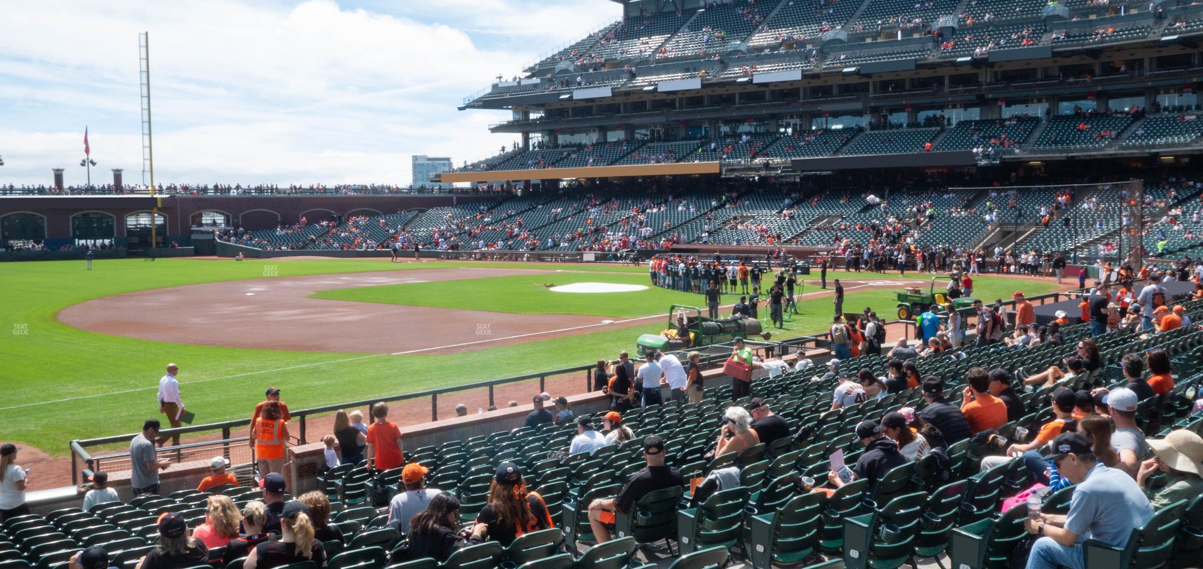 Seating view for Oracle Park Section Lower Box 127