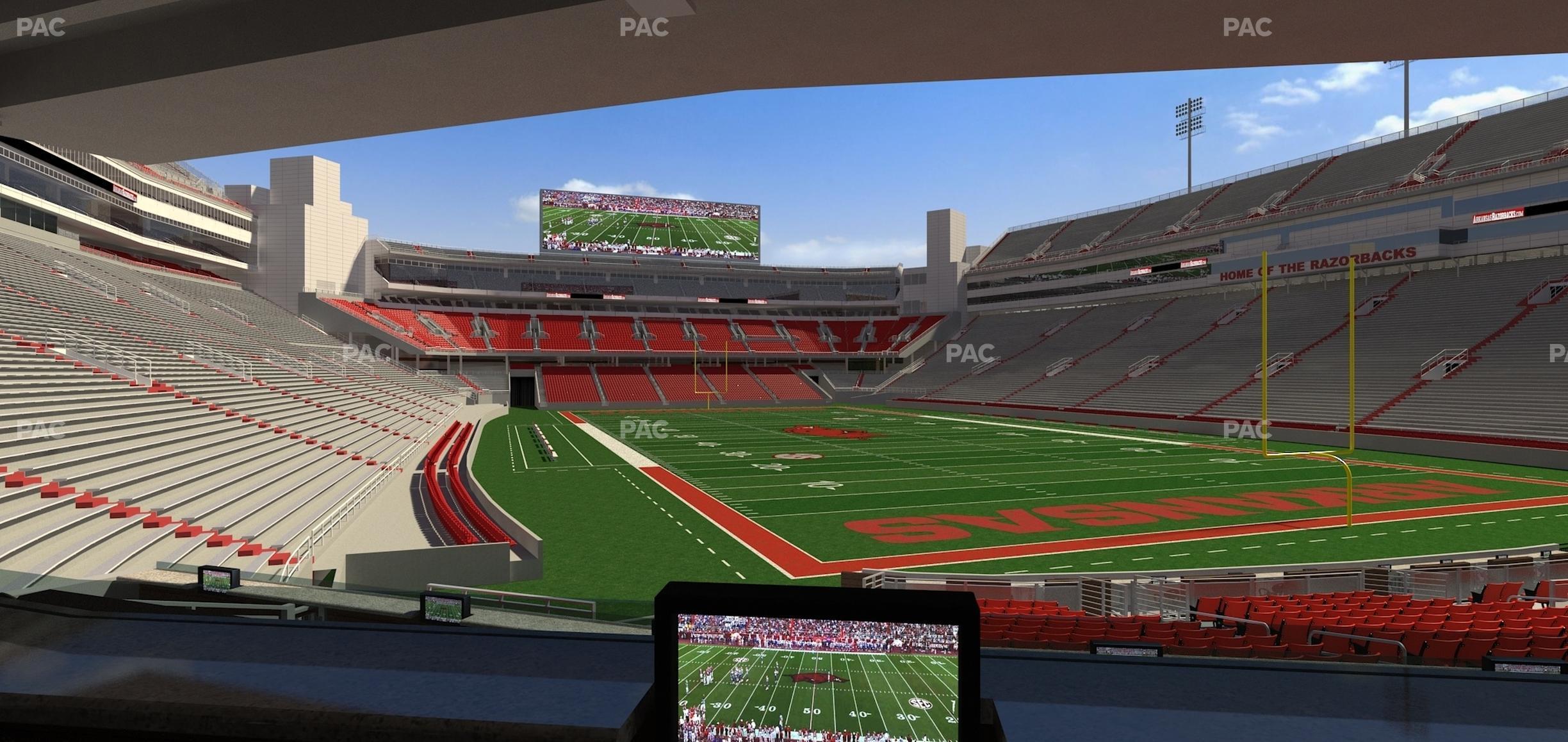 Seating view for Razorback Stadium Section Loge 62