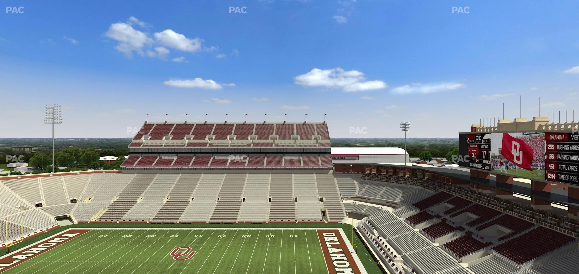 Seating view for Gaylord Family Oklahoma Memorial Stadium Section 103