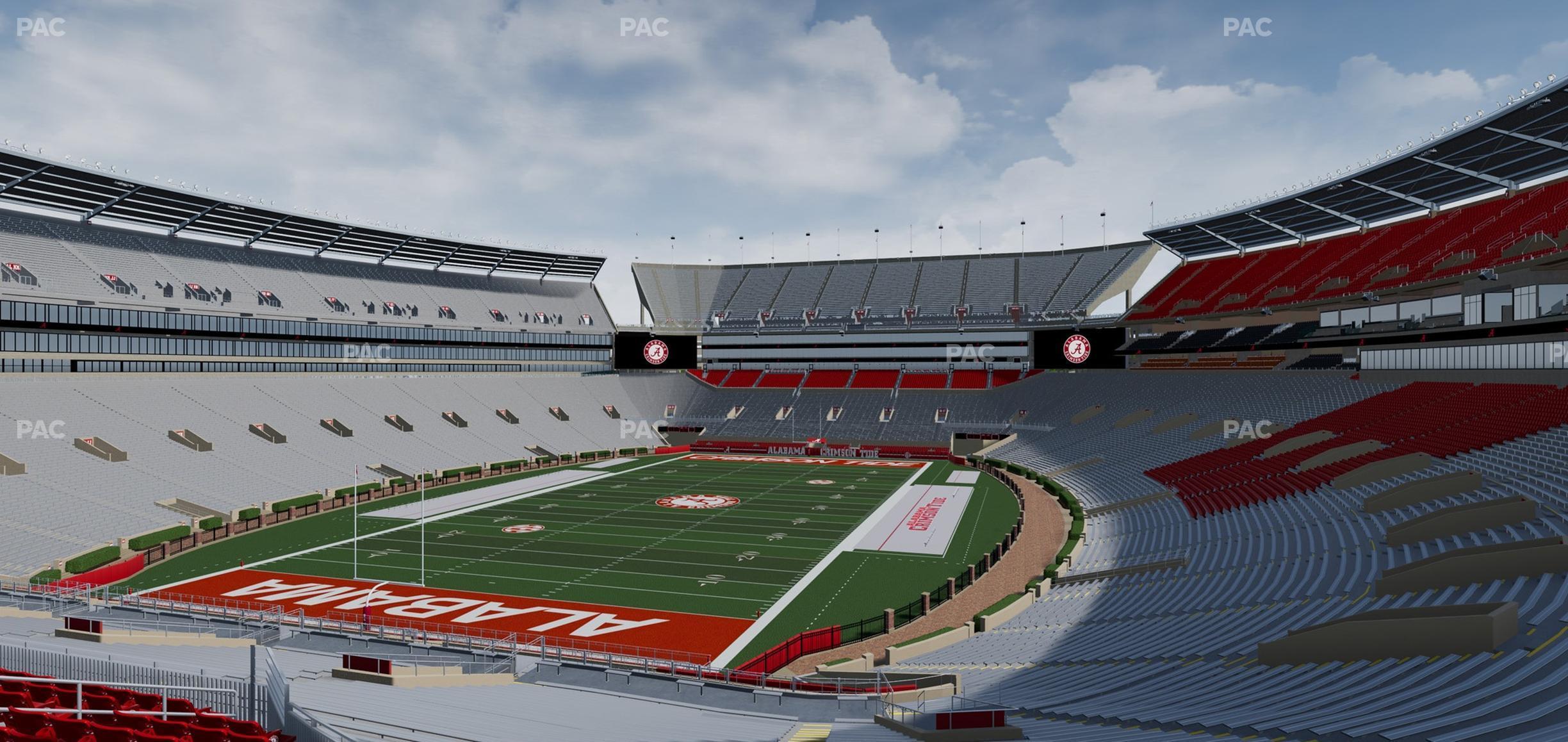 Seating view for Bryant Denny Stadium Section North Zone 1