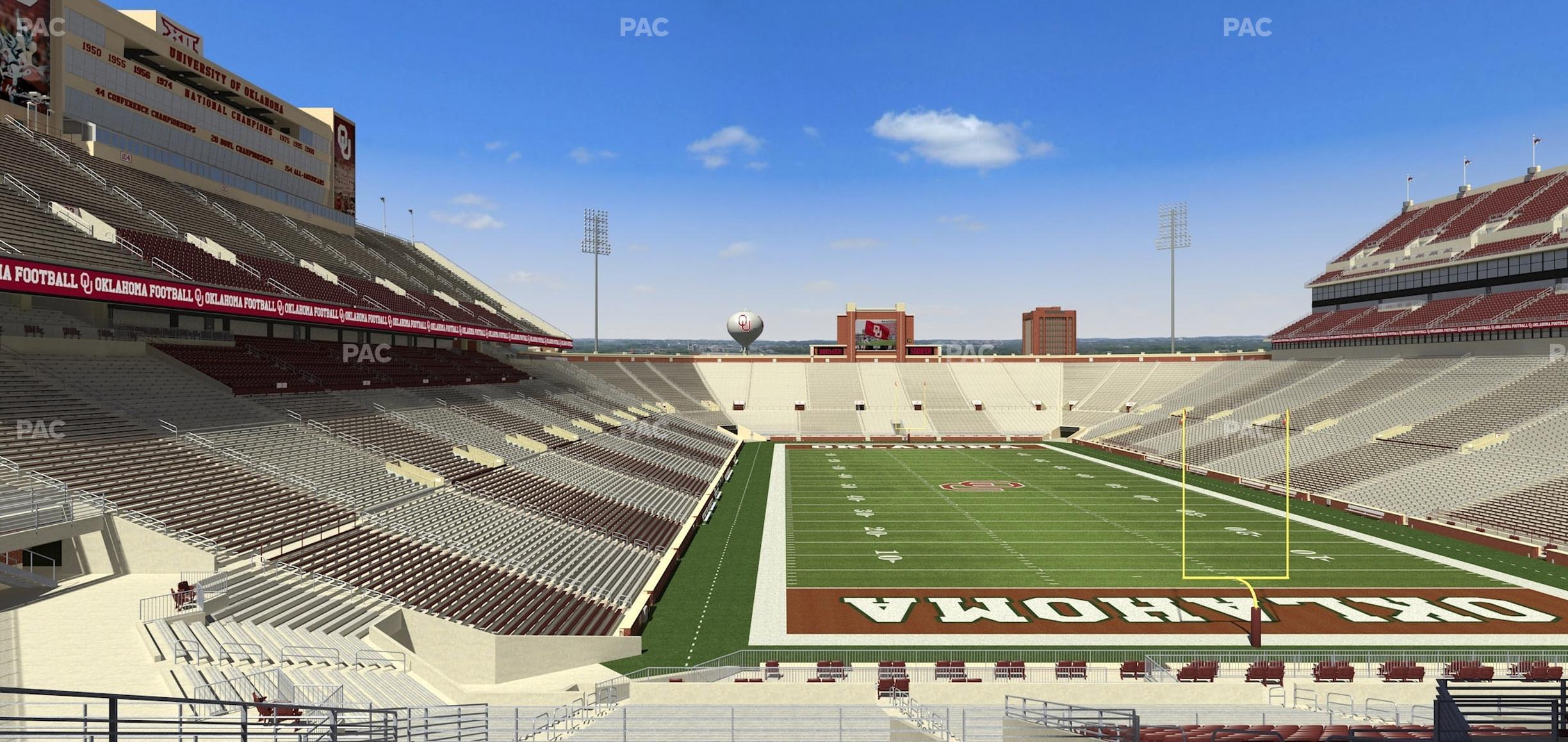 Seating view for Gaylord Family Oklahoma Memorial Stadium Section 46