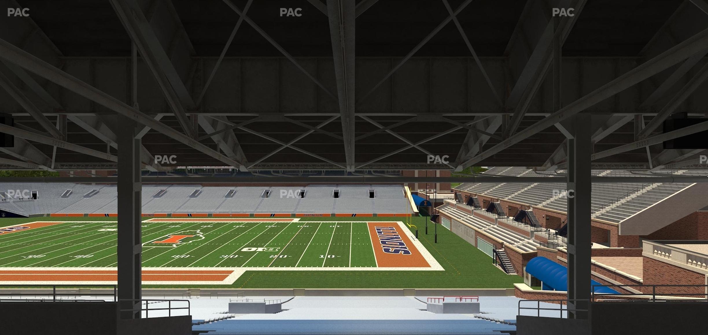 Seating view for Memorial Stadium - IL Section Back 102