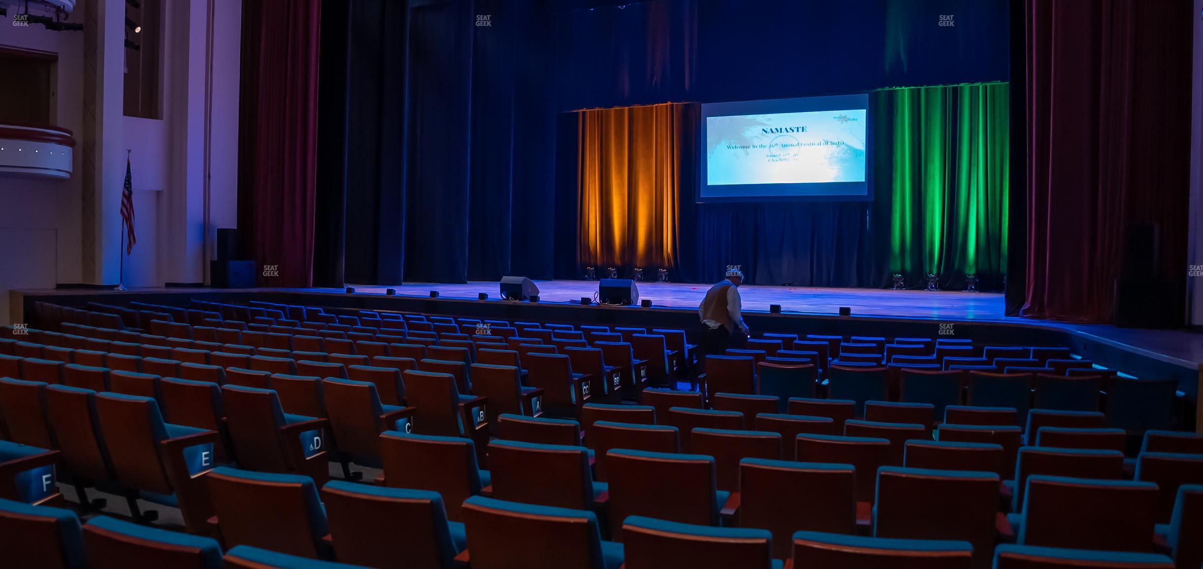 Seating view for Belk Theater at Blumenthal Performing Arts Center Section Orchestra Right