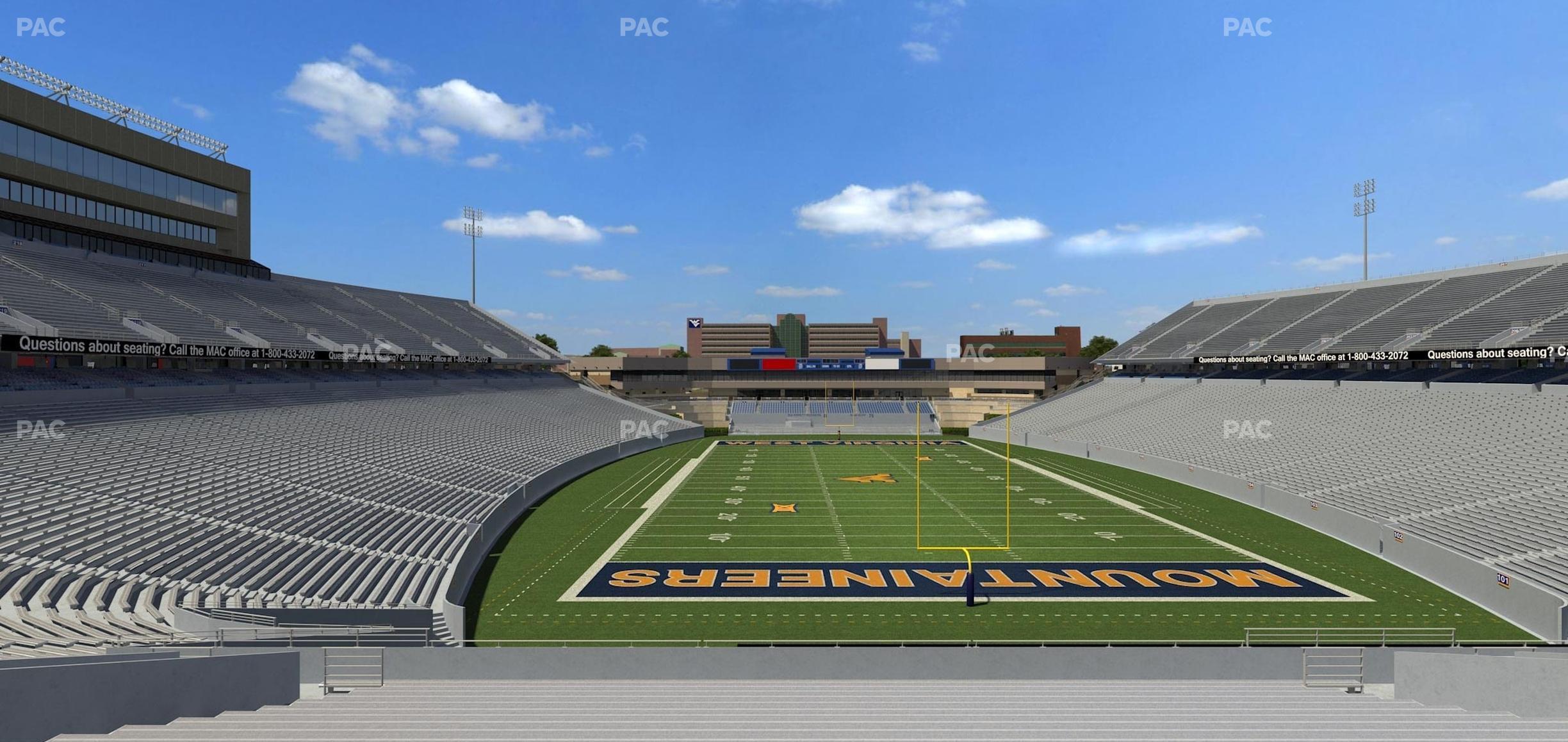 Seating view for Mountaineer Field at Milan Puskar Stadium Section 134