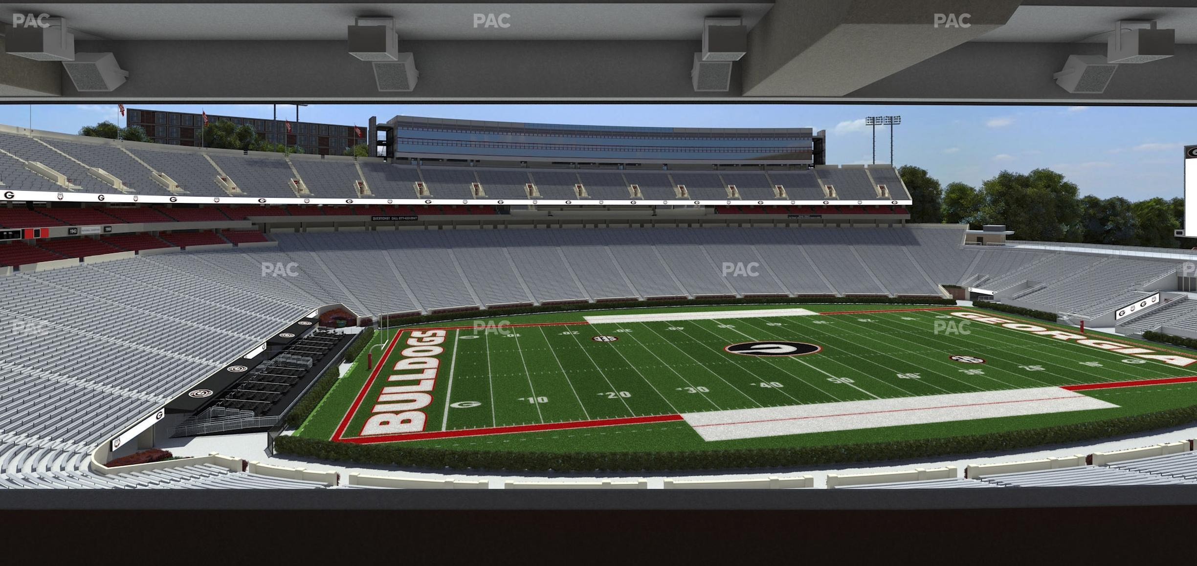 Seating view for Sanford Stadium Section North Club 210