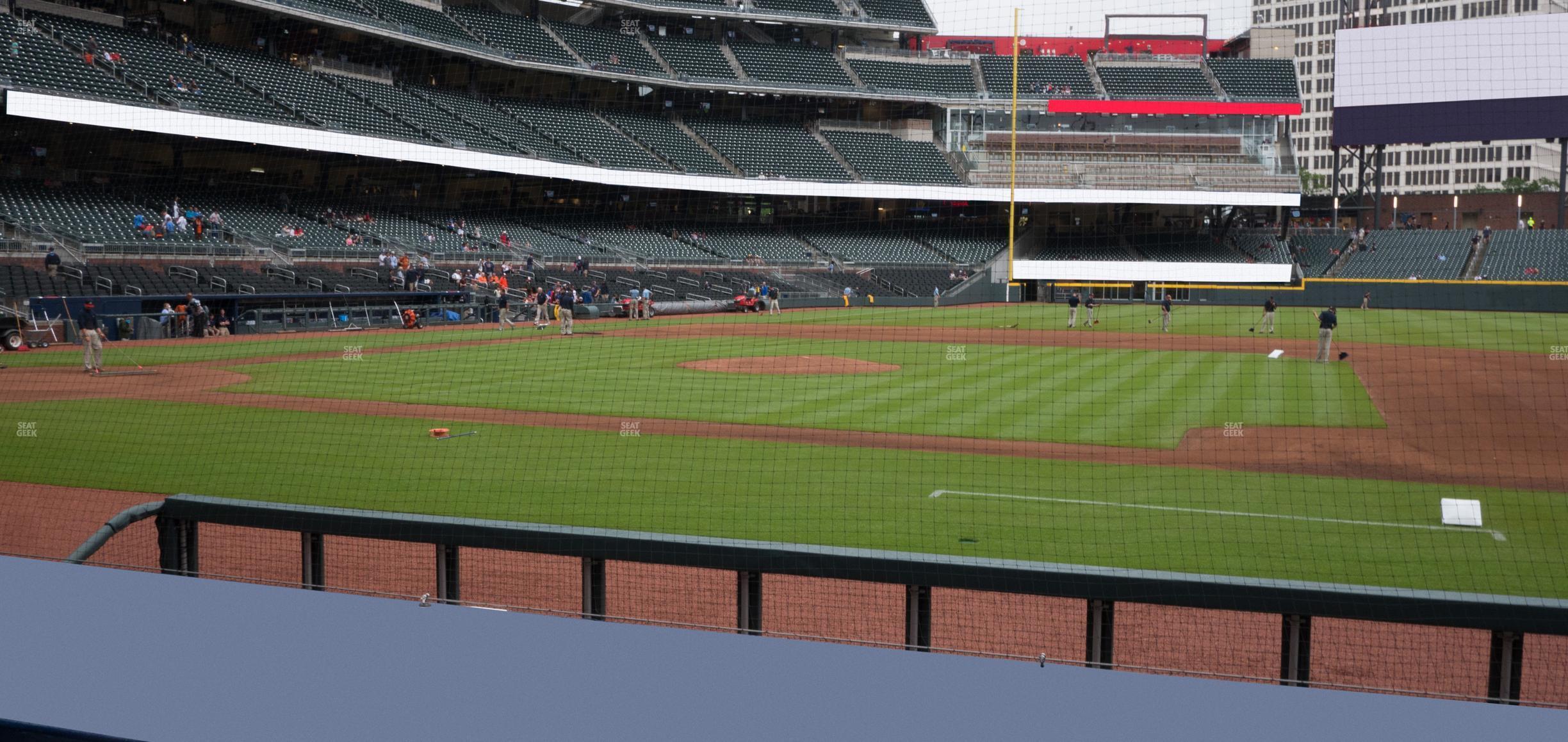 Seating view for Truist Park Section Dugout Infield 19