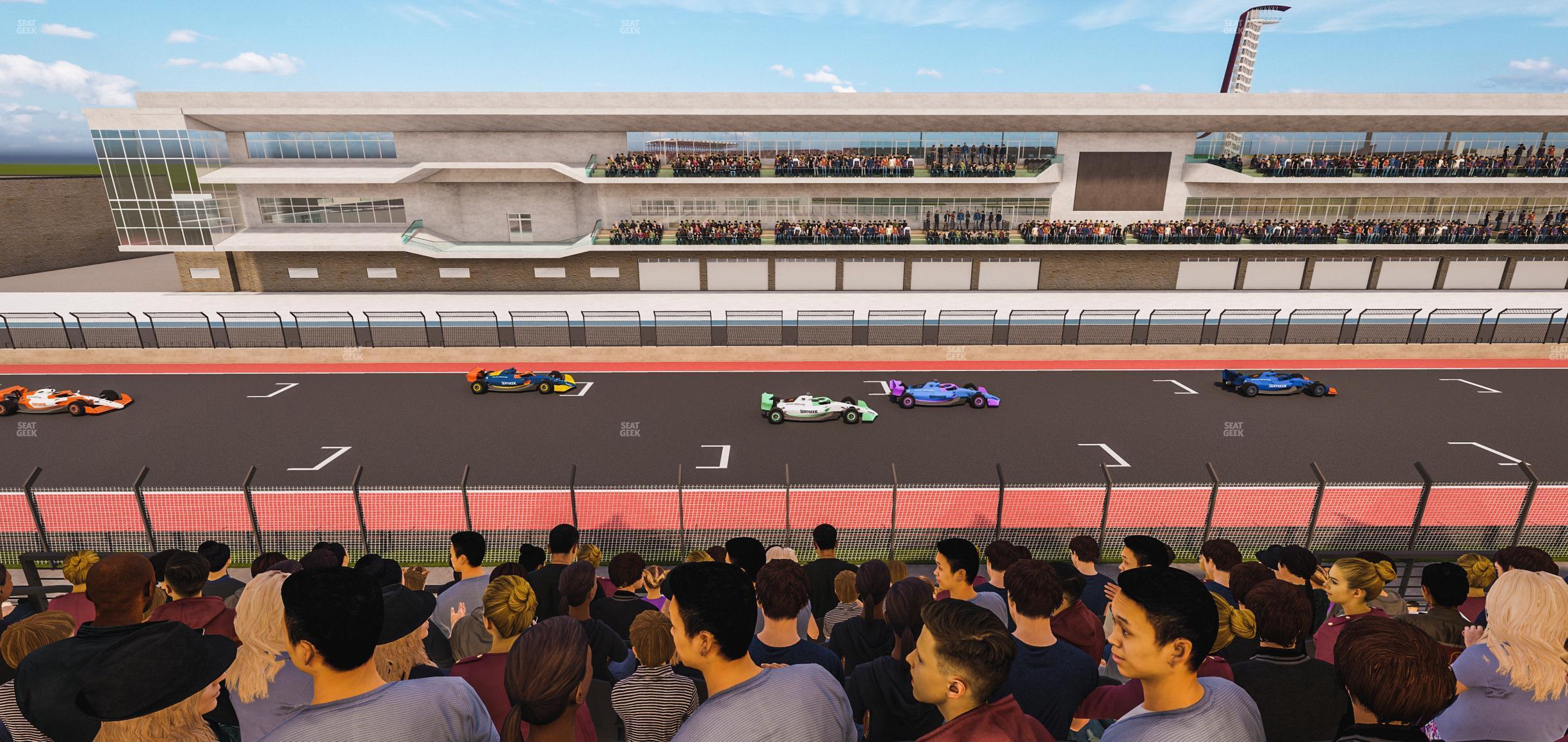 Seating view for Circuit of The Americas Section Main Grandstand Club Level 205