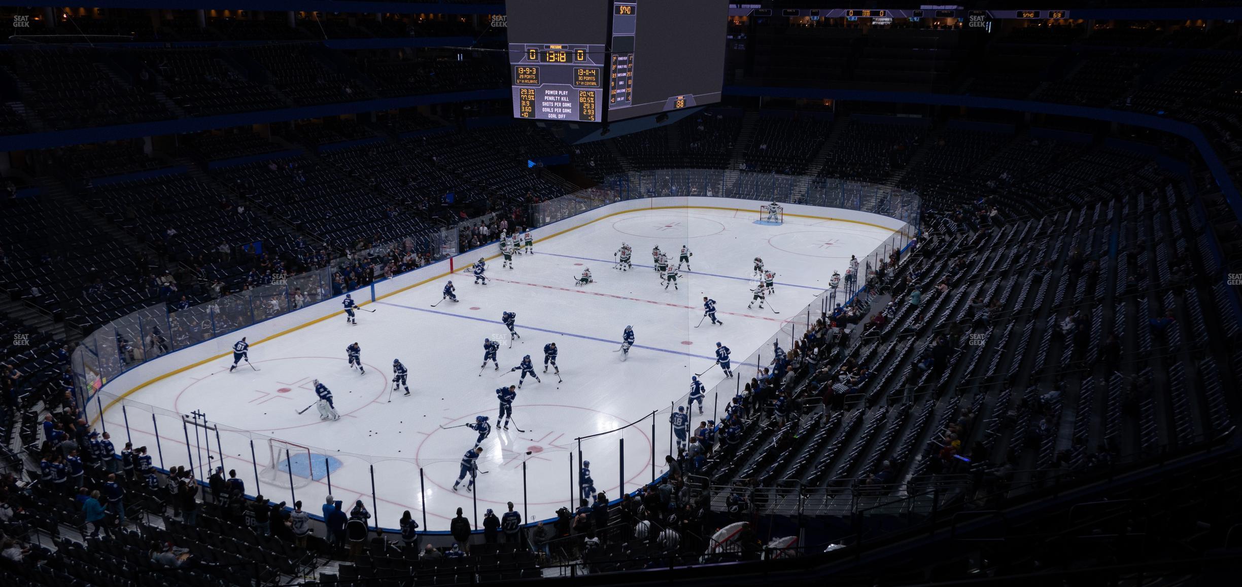 Seating view for Amalie Arena Section Club 11