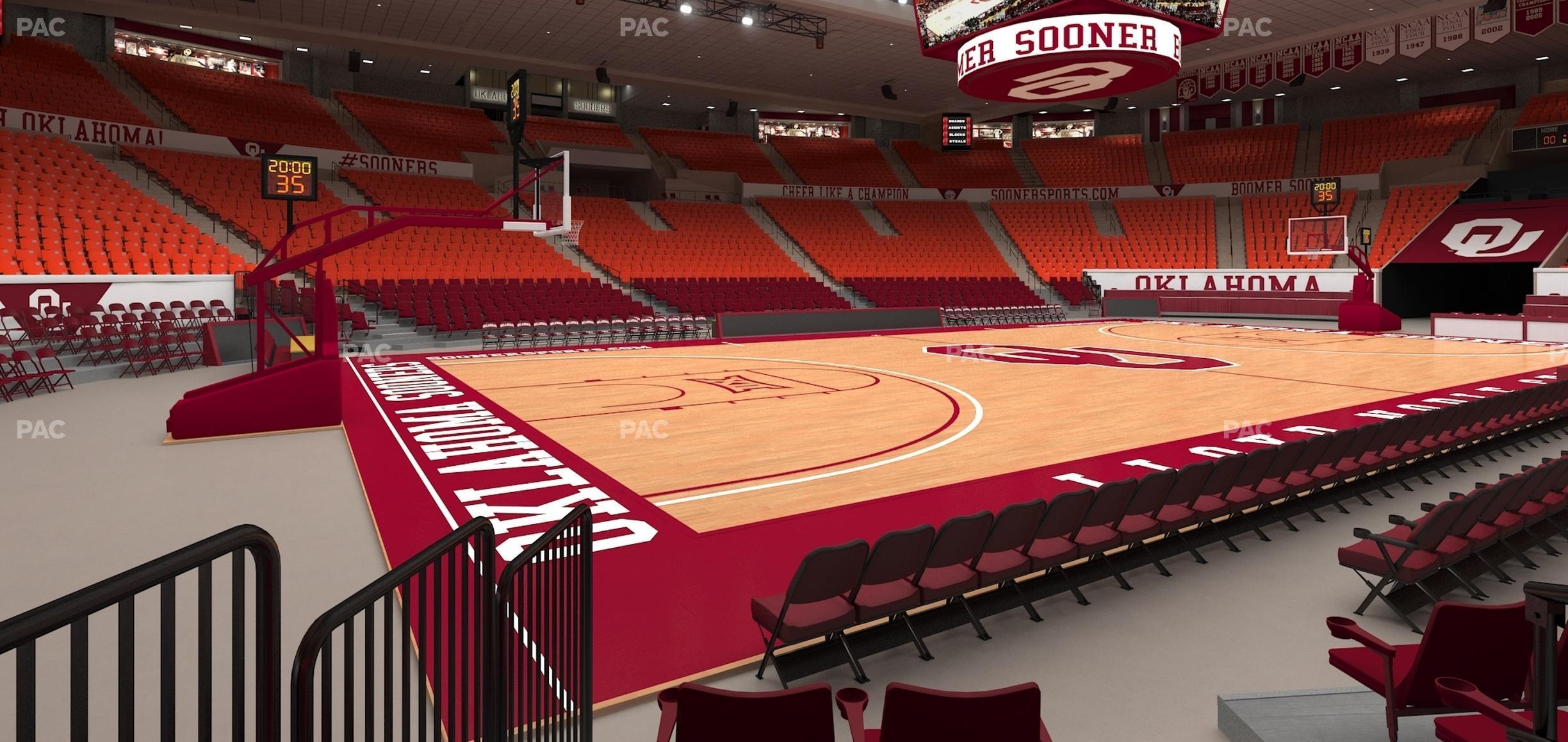 Seating view for Lloyd Noble Center Section F 5