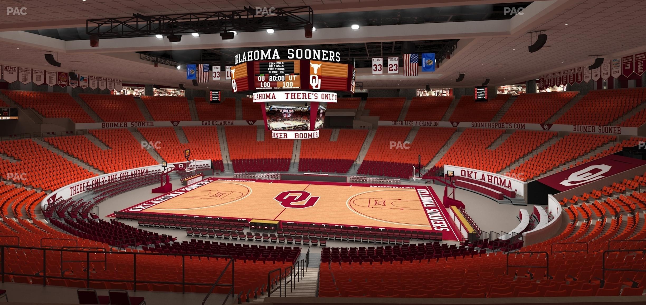 Seating view for Lloyd Noble Center Section 206