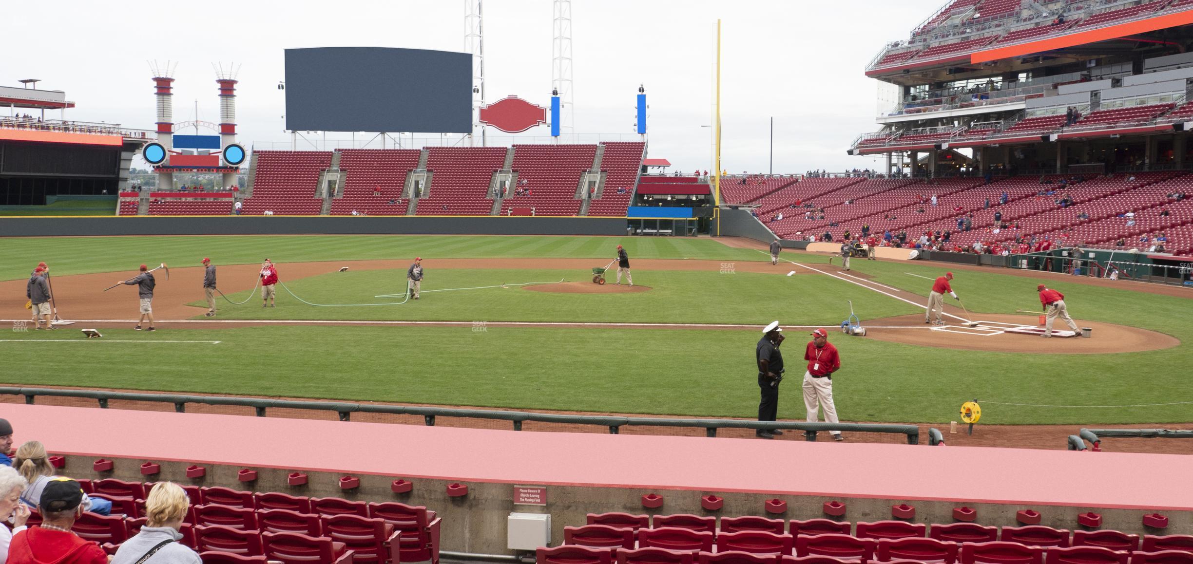 Seating view for Great American Ball Park Section Dugout Box 119