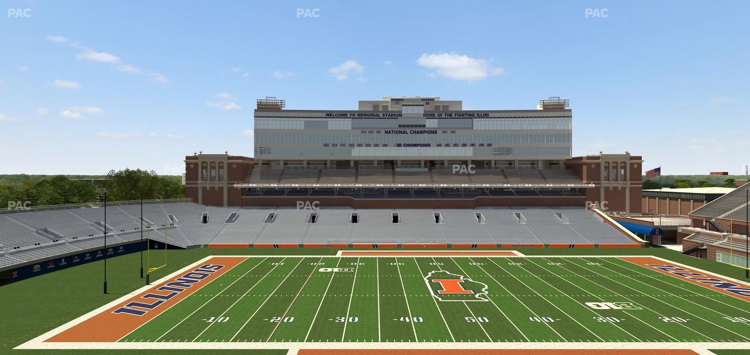 Seating view for Memorial Stadium - IL Section 206