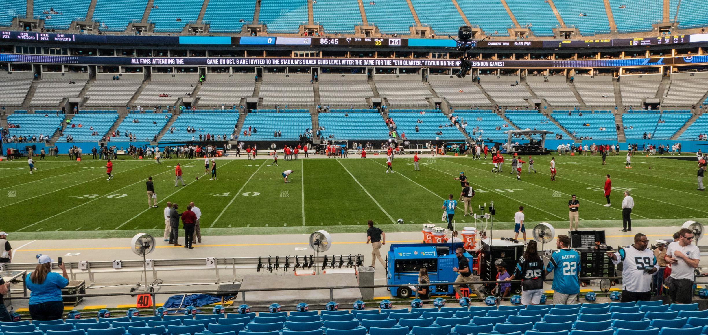 Seating view for Bank of America Stadium Section 132