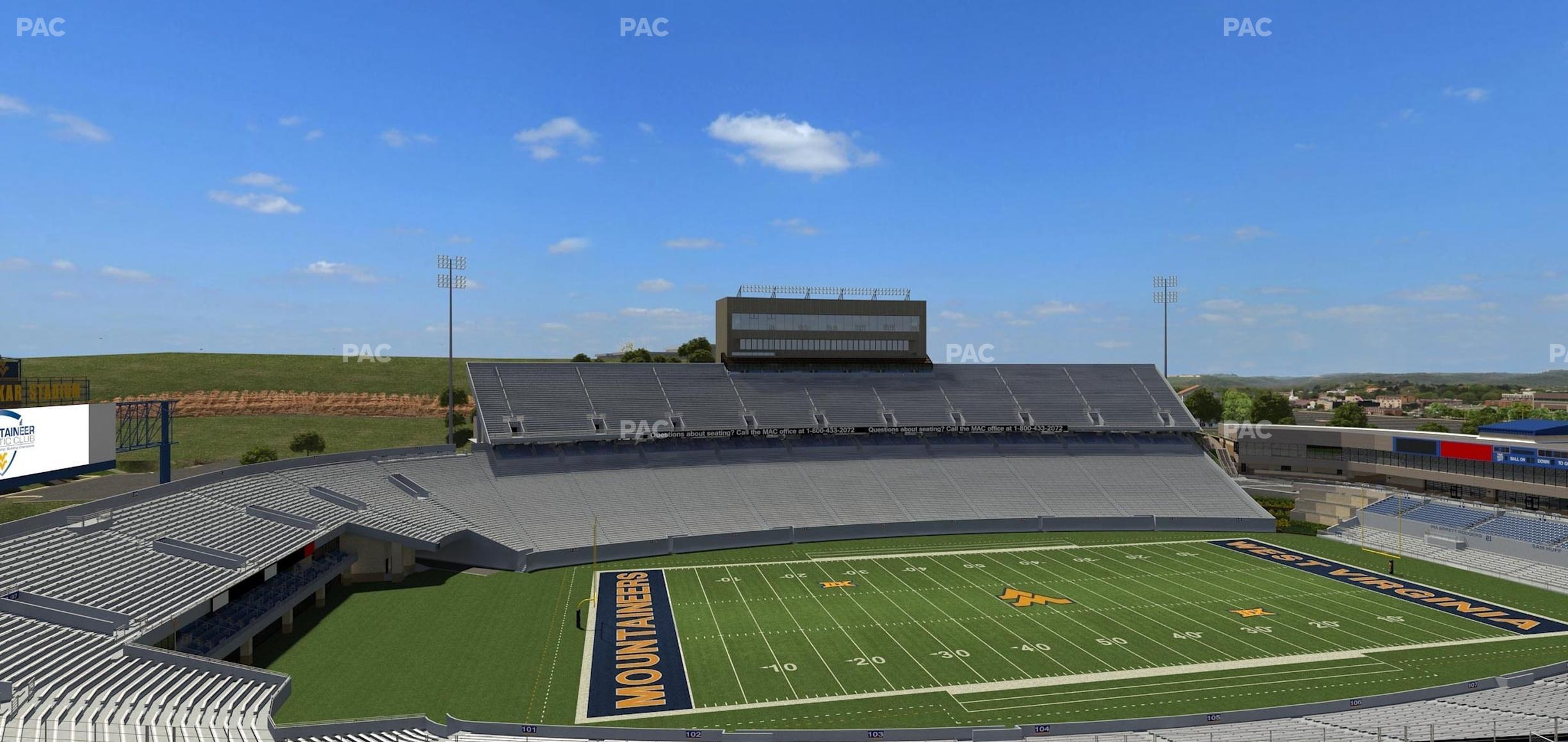 Seating view for Mountaineer Field at Milan Puskar Stadium Section 203