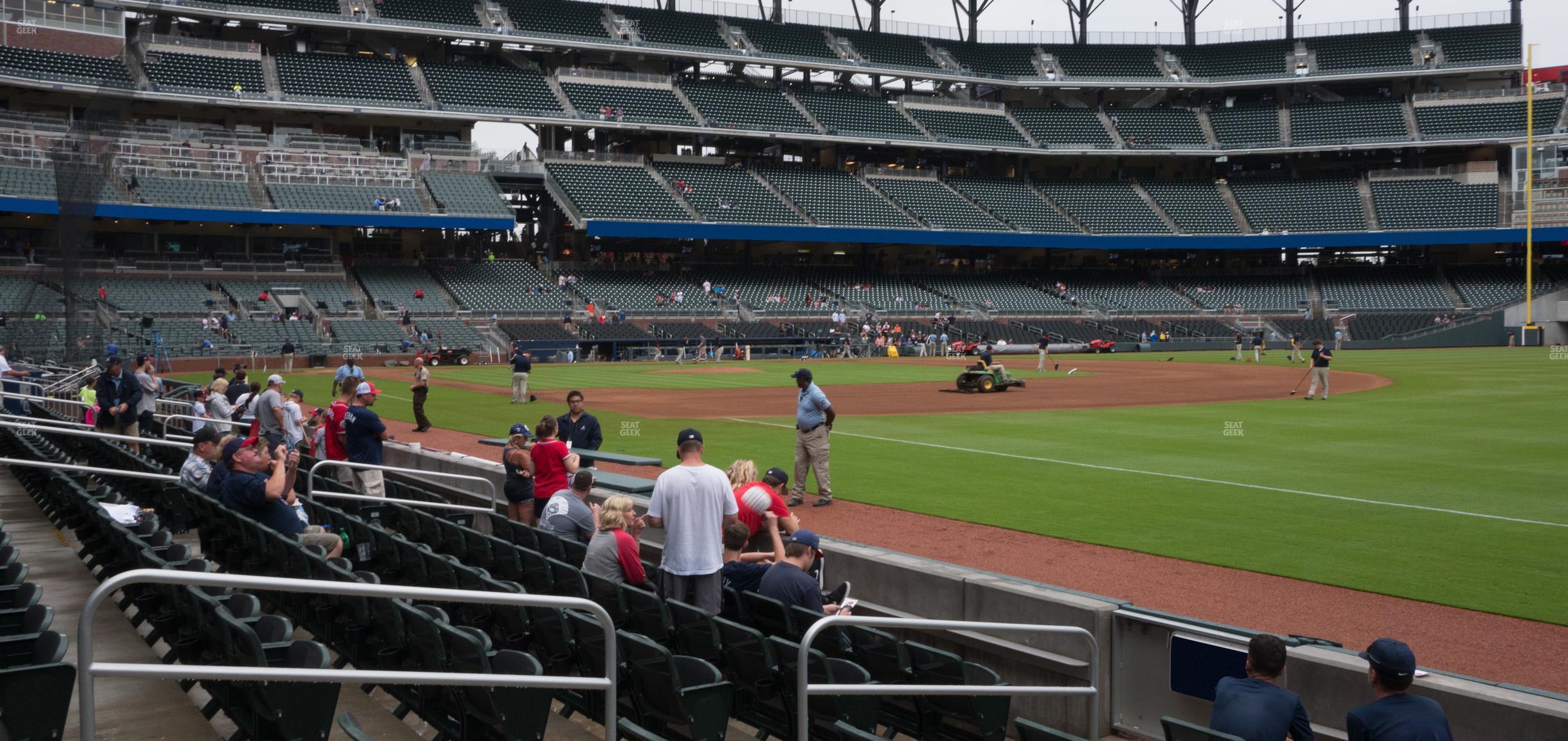 Seating view for Truist Park Section Dugout Reserved 13