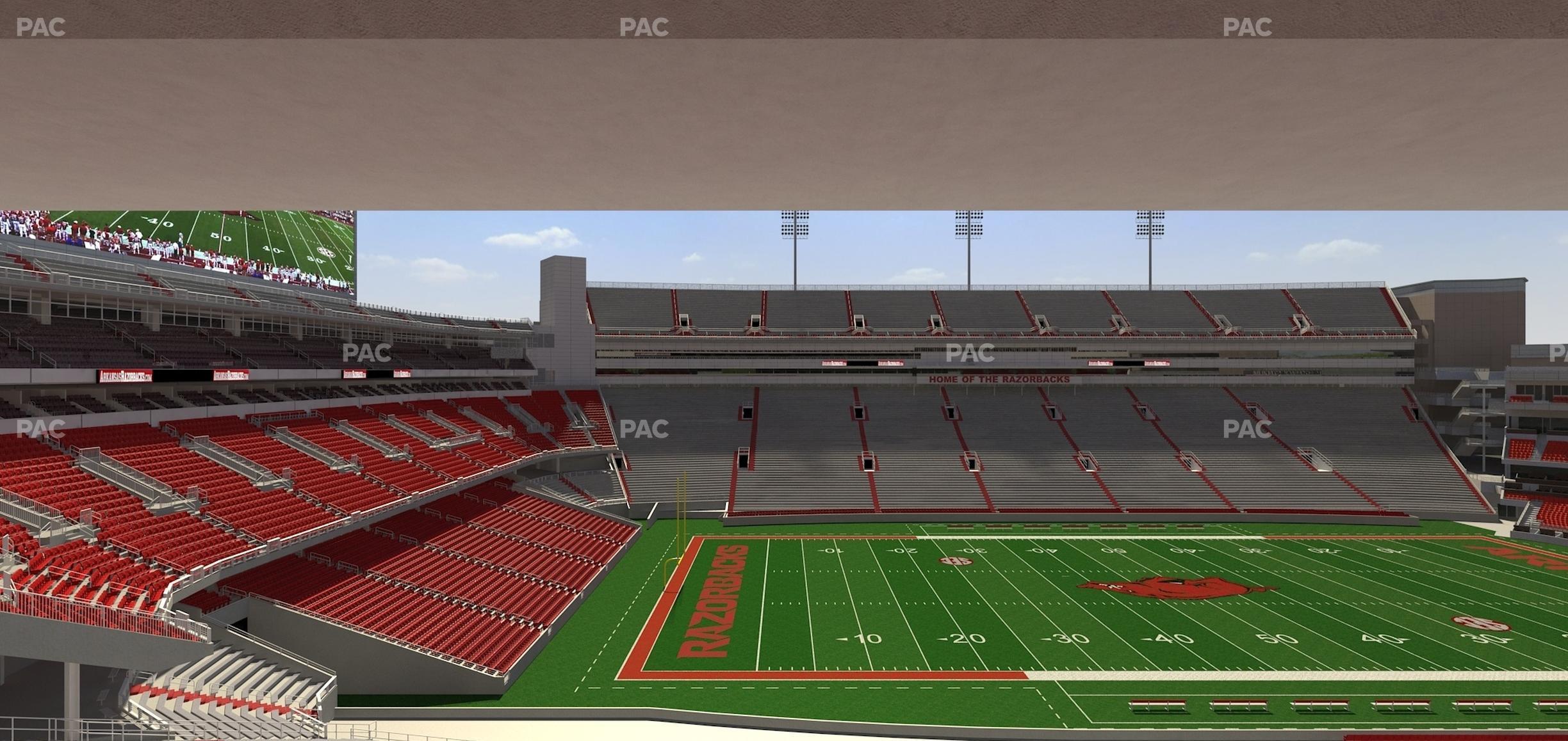 Seating view for Razorback Stadium Section 222