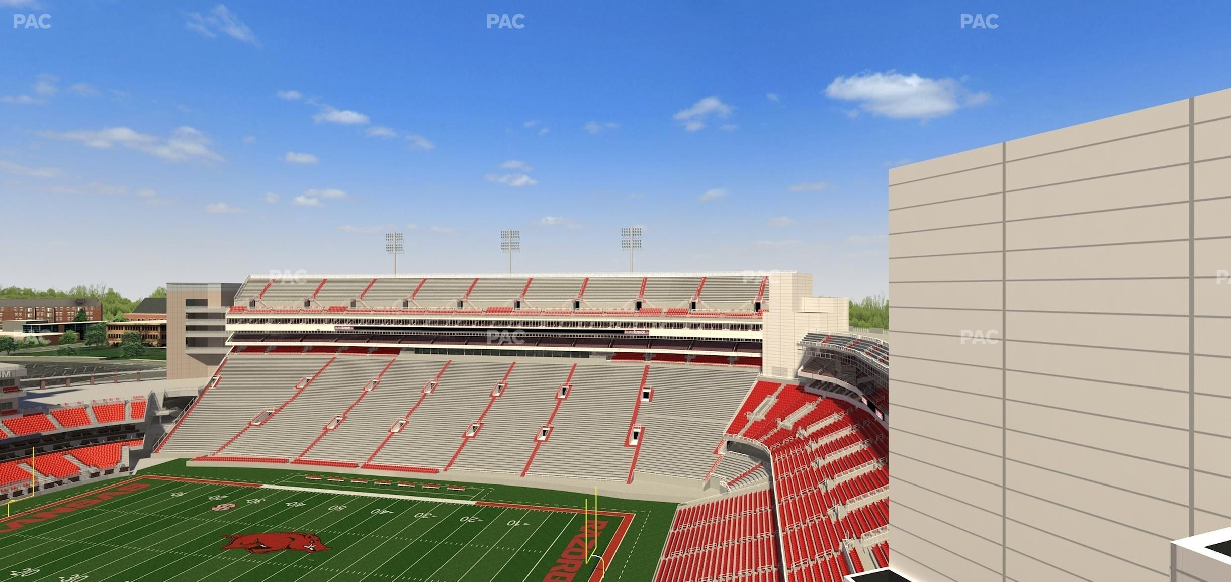 Seating view for Razorback Stadium Section 500