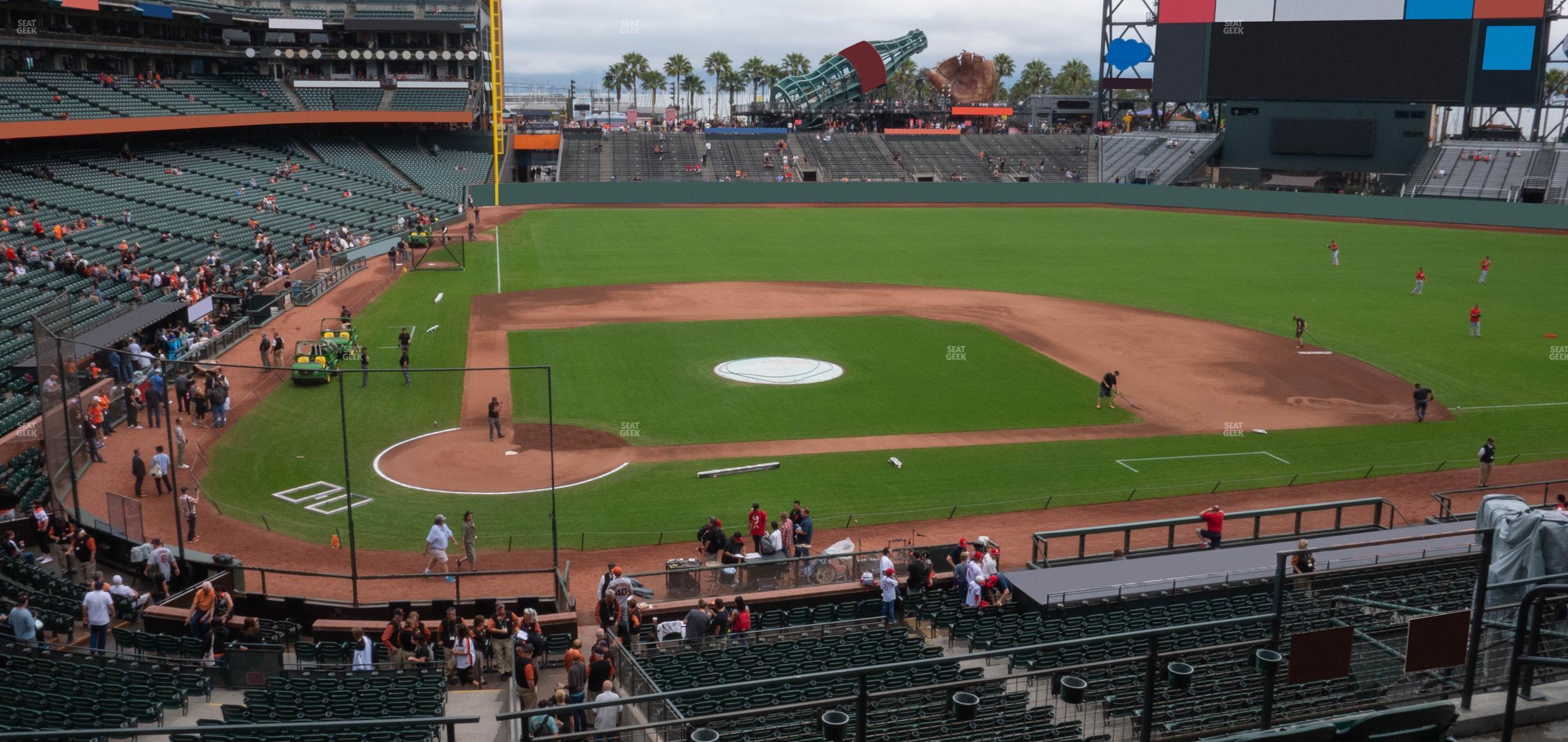 Seating view for Oracle Park Section Club Level 211