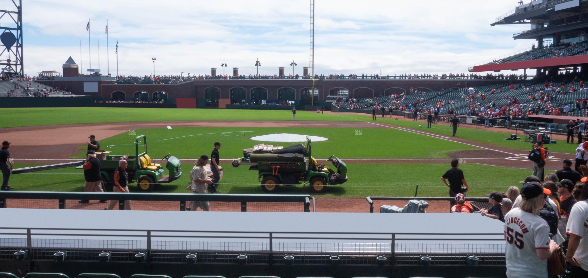 Seating view for Oracle Park Section Premium Field Club 122