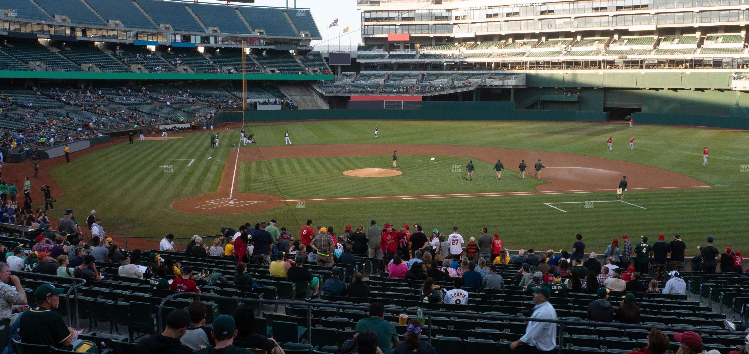 Seating view for Oakland Coliseum Section Rear 114