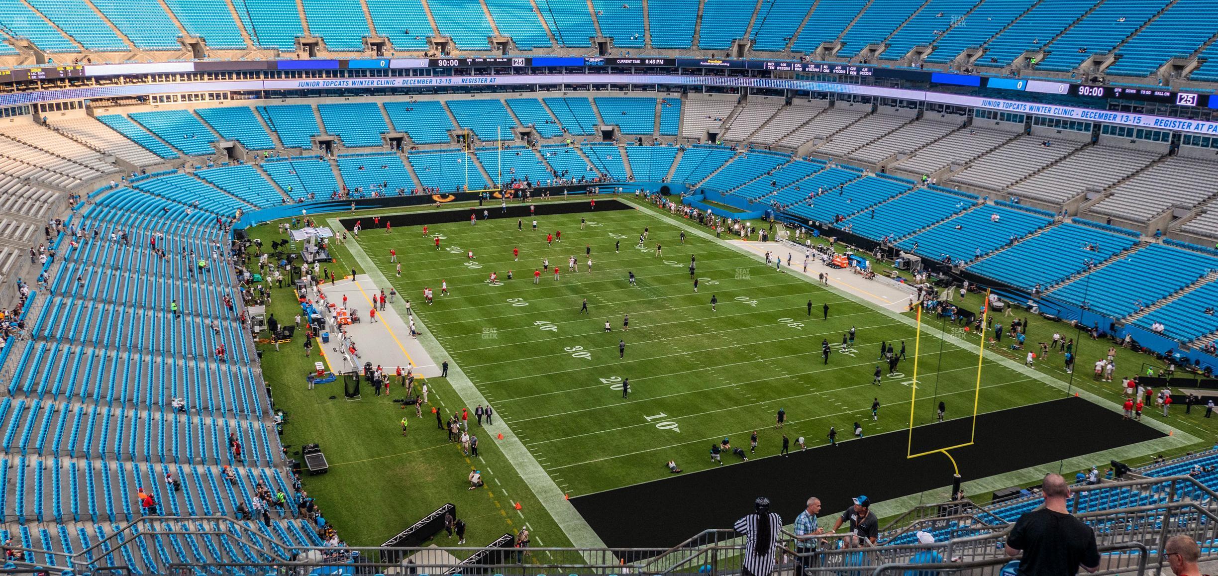 Seating view for Bank of America Stadium Section 505