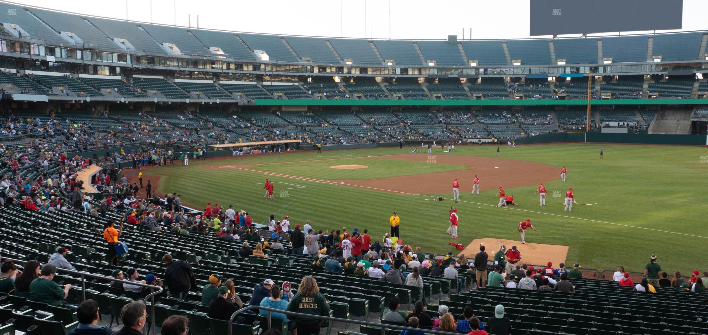 Seating view for Oakland Coliseum Section Rear 107