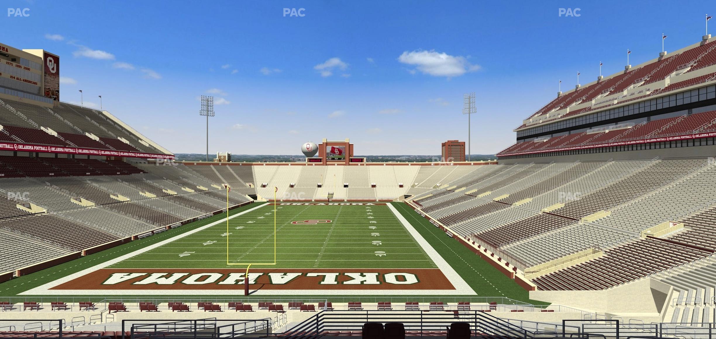 Seating view for Gaylord Family Oklahoma Memorial Stadium Section 43