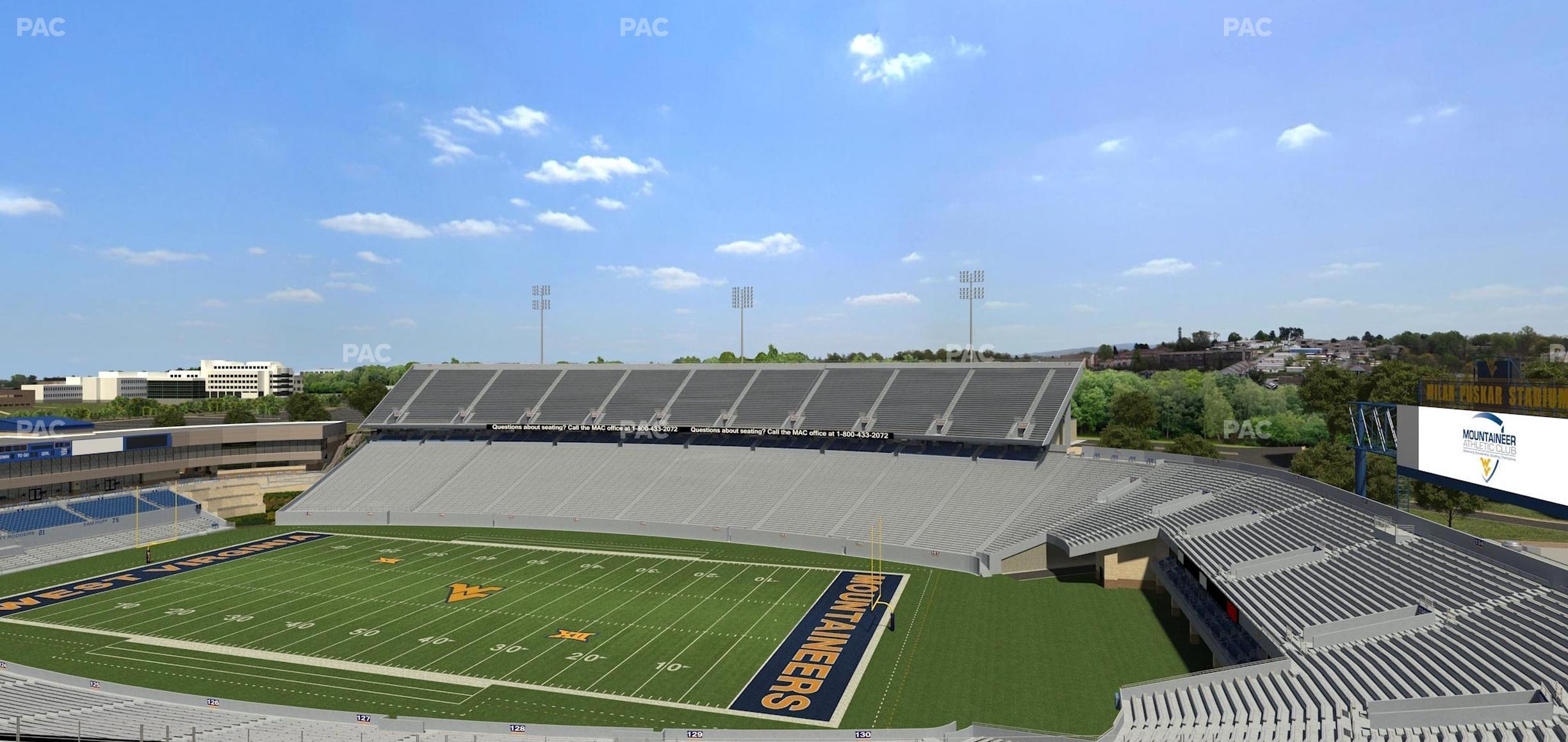 Seating view for Mountaineer Field at Milan Puskar Stadium Section 221