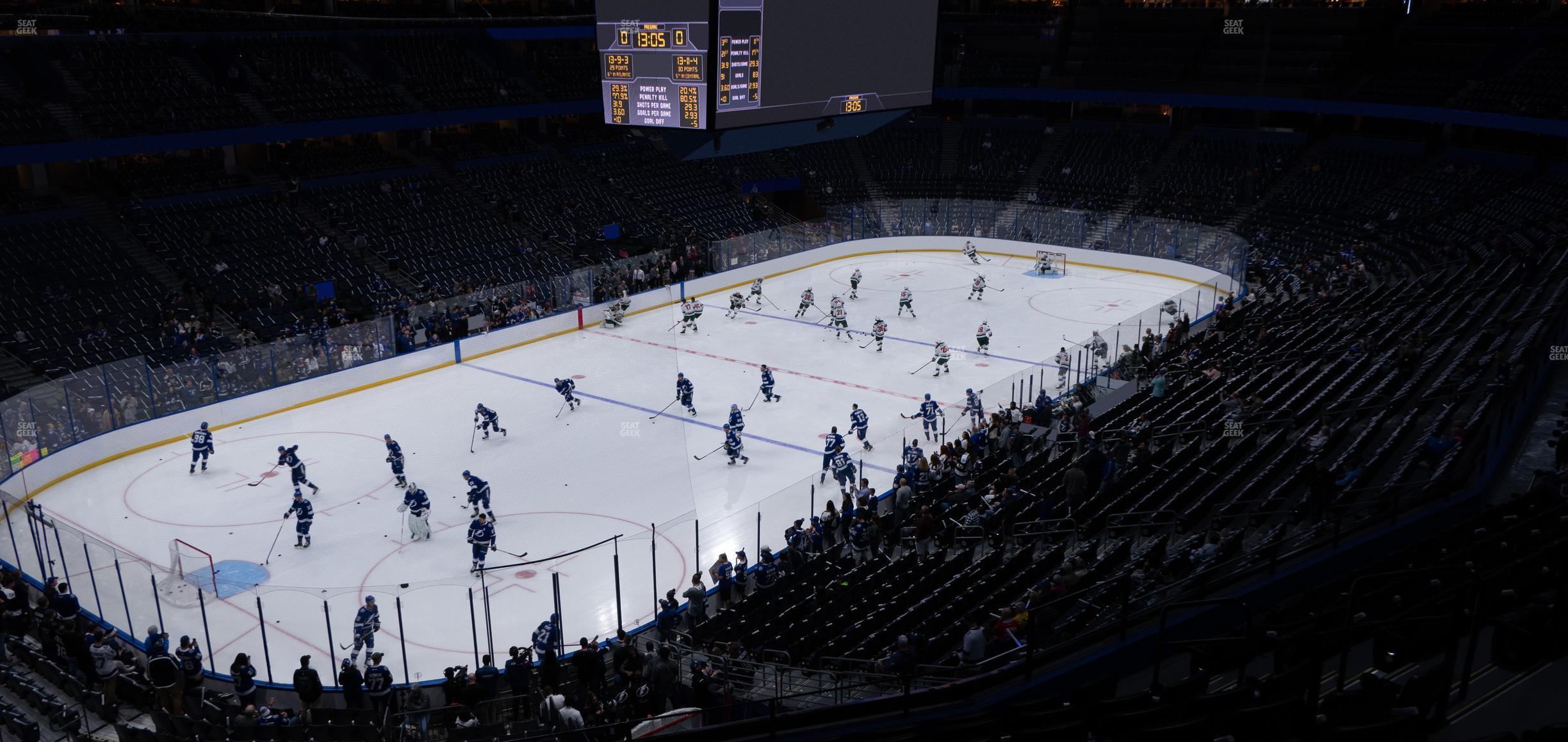 Seating view for Amalie Arena Section Club 10