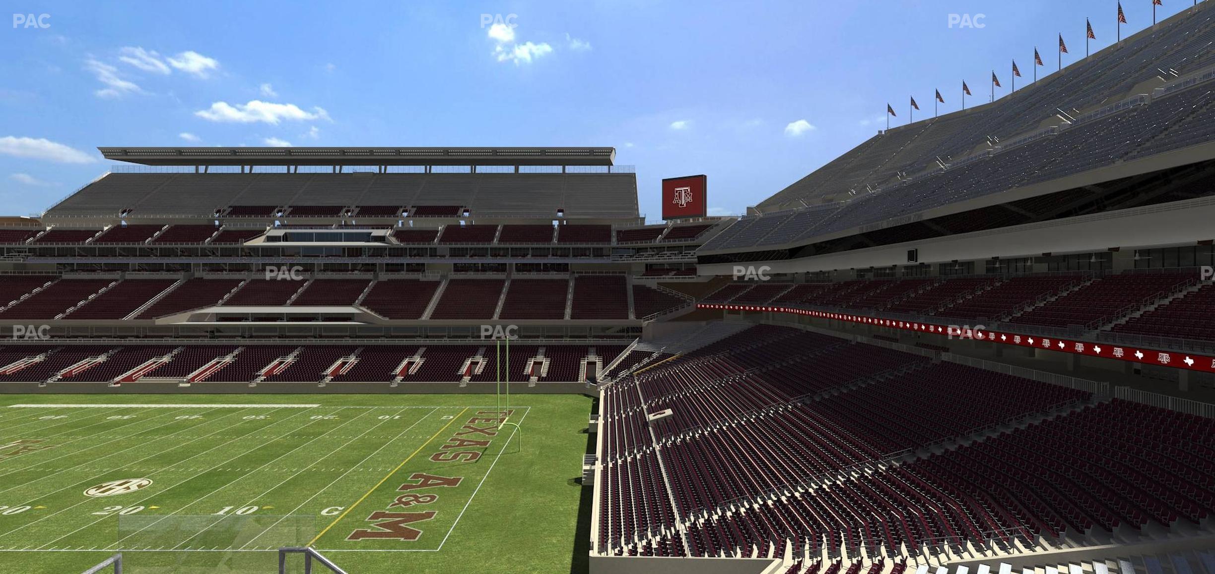 Seating view for Kyle Field Section Zone Club 16