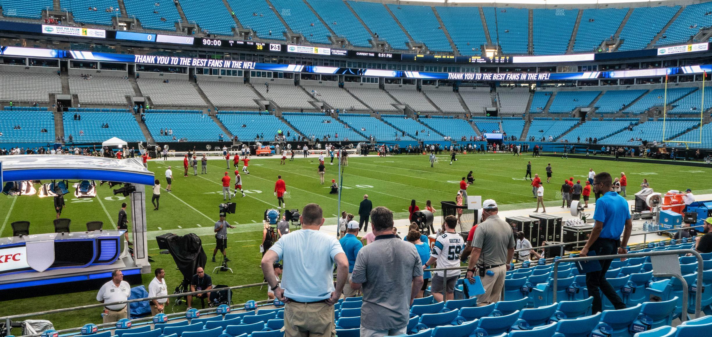 Seating view for Bank of America Stadium Section 114