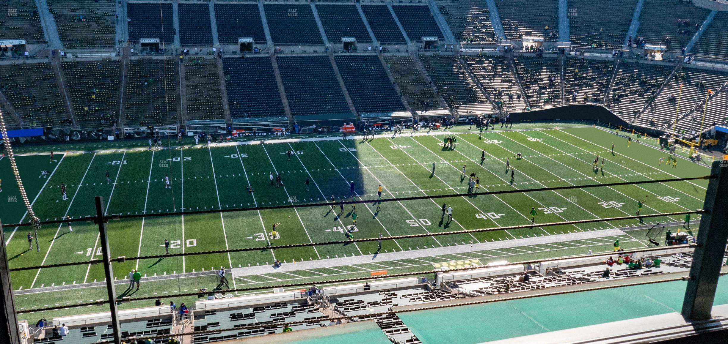 Seating view for Autzen Stadium Section Charter Box 8