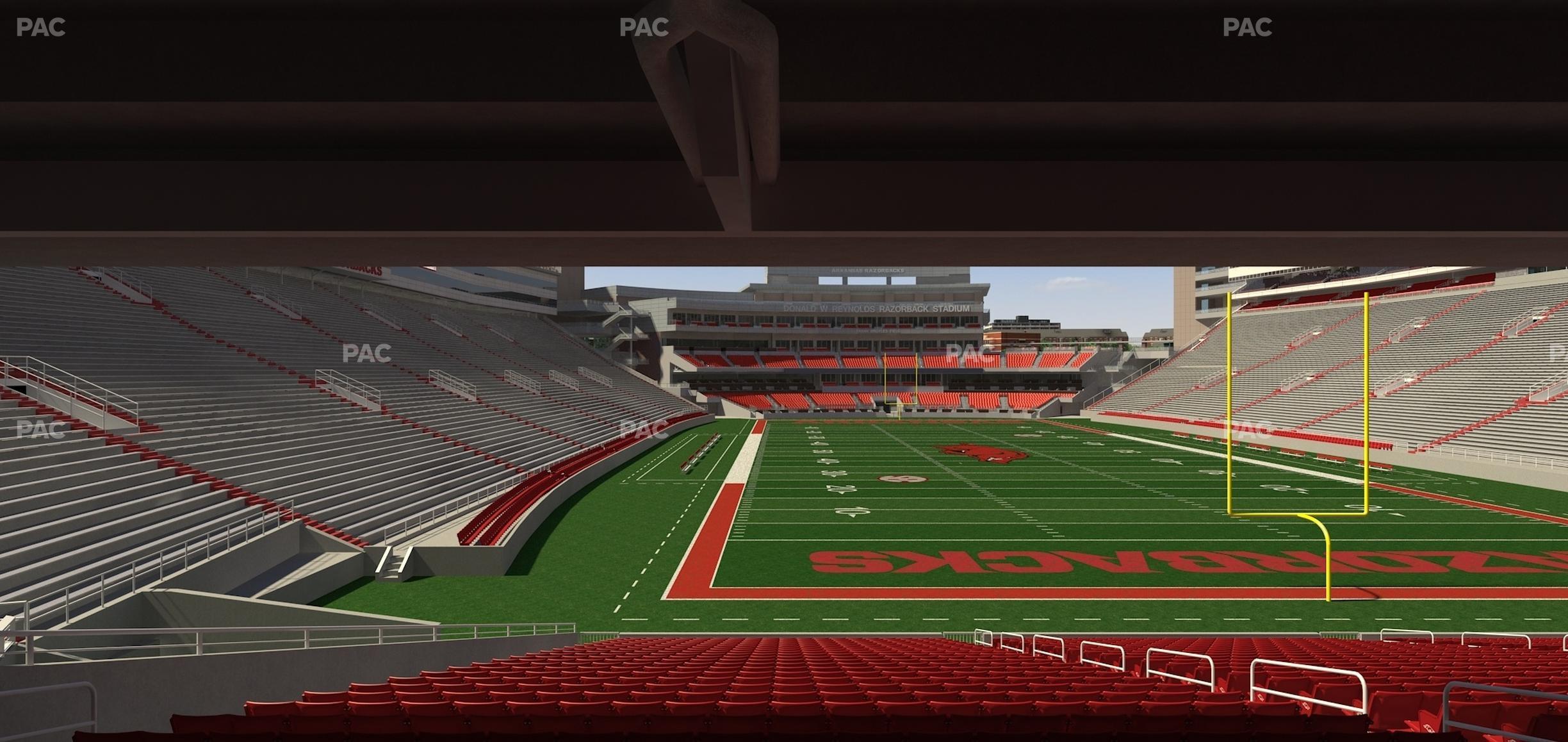 Seating view for Razorback Stadium Section 134