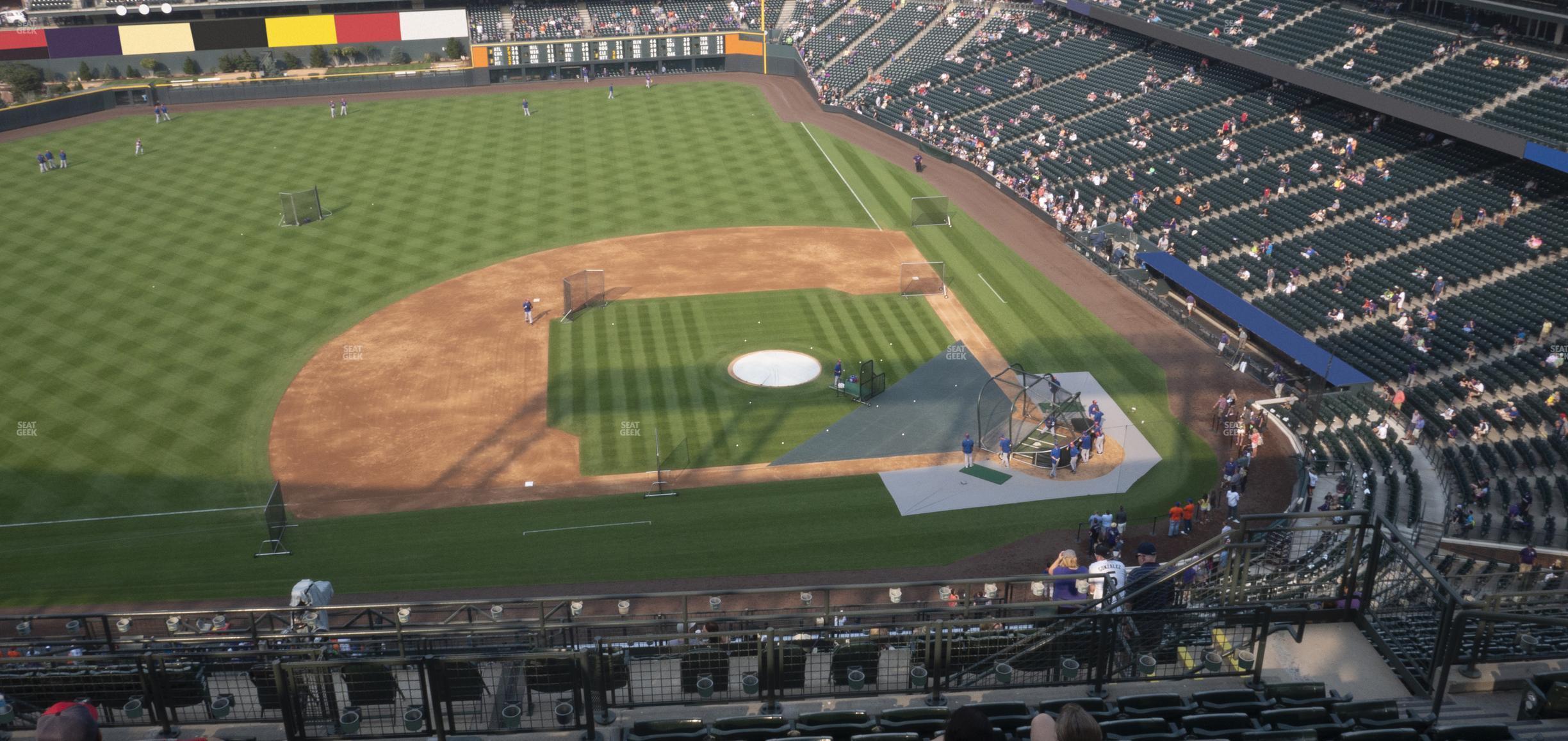 Seating view for Coors Field Section Upper 338