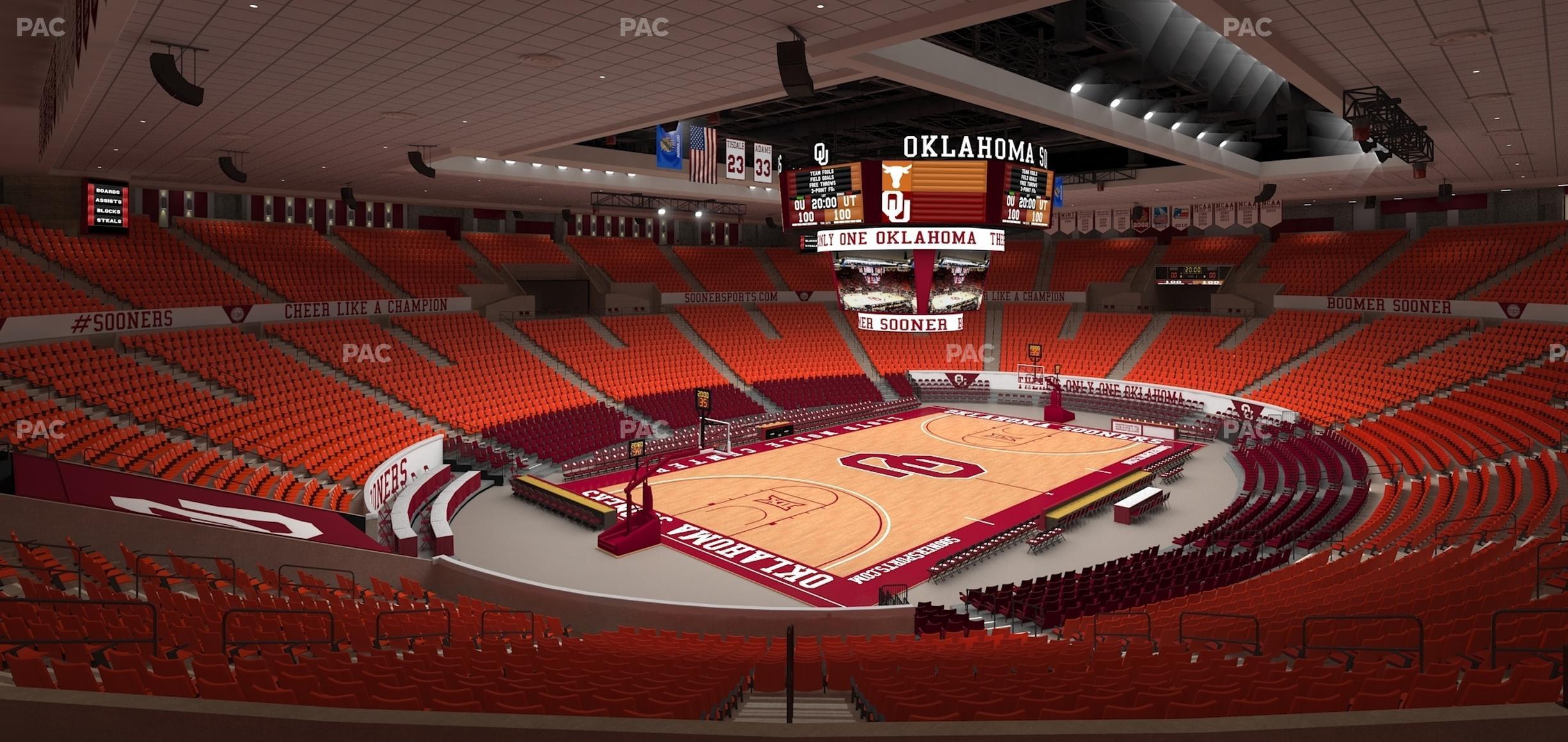 Seating view for Lloyd Noble Center Section 225