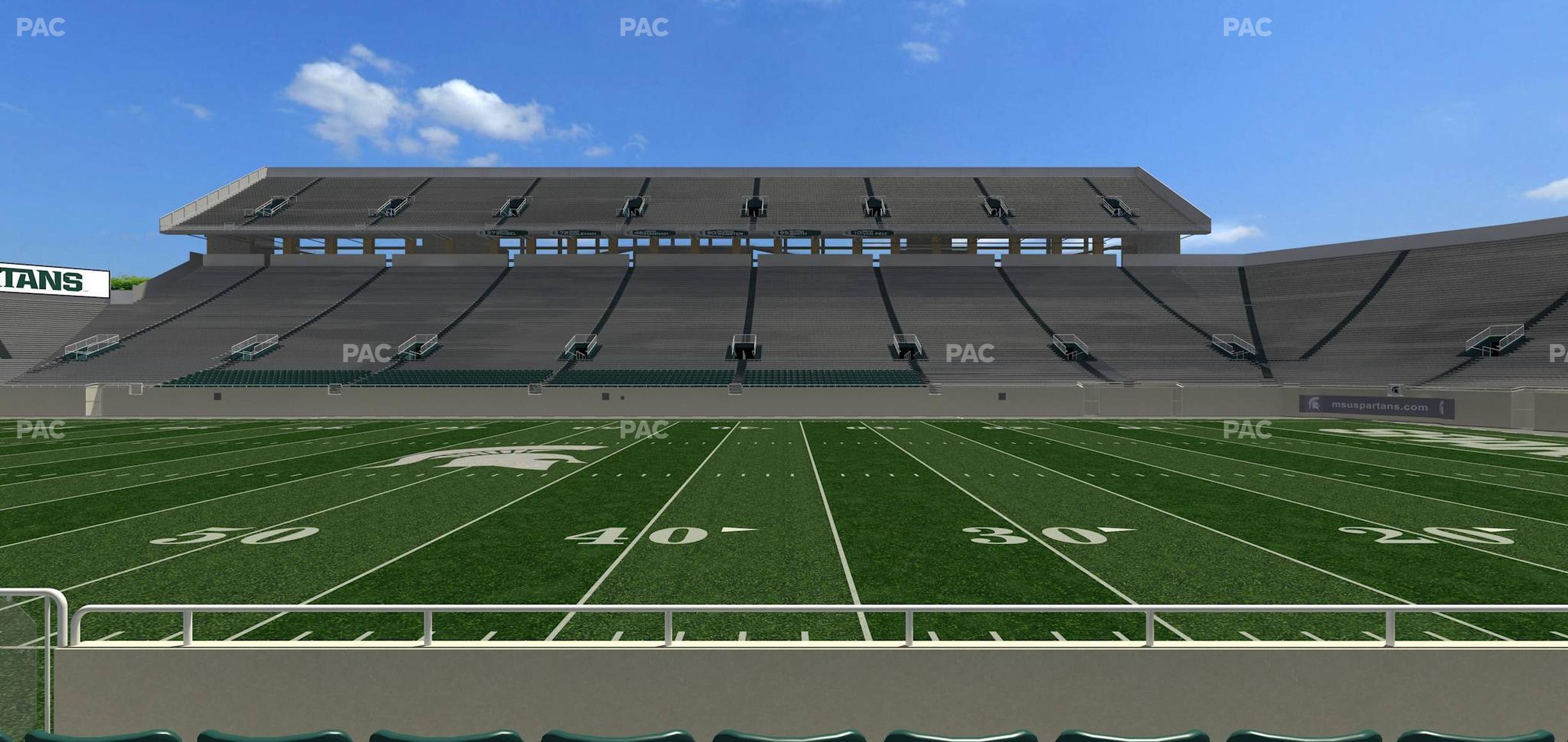 Seating view for Spartan Stadium (Michigan) Section Sideline Club 23