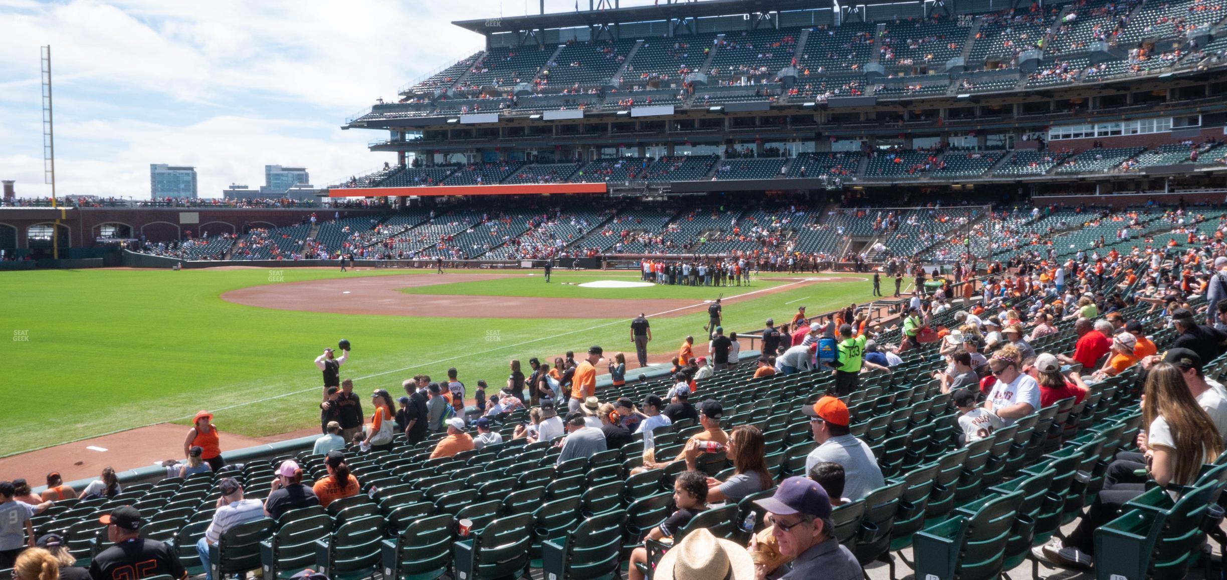 Seating view for Oracle Park Section Lower Box 130