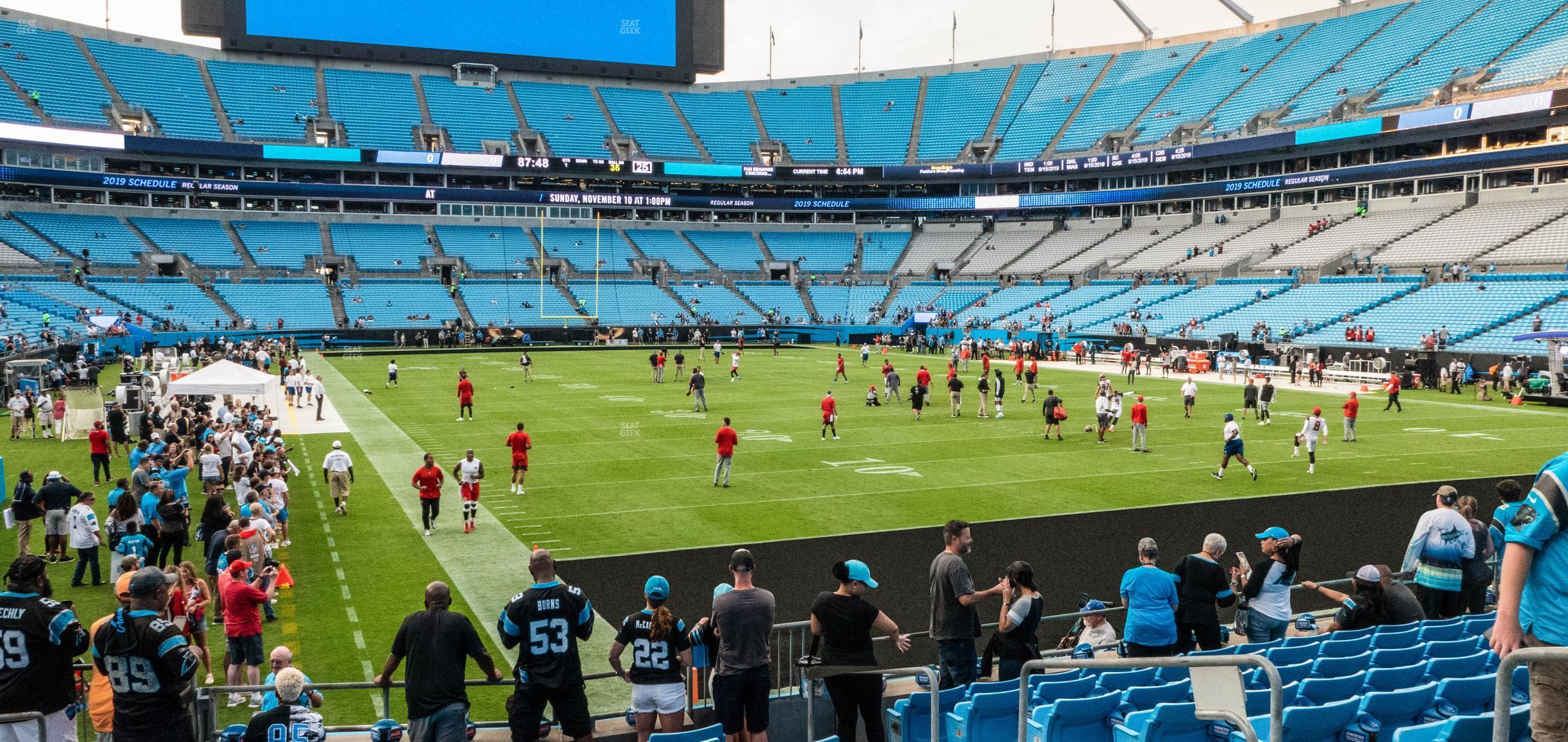 Seating view for Bank of America Stadium Section 124